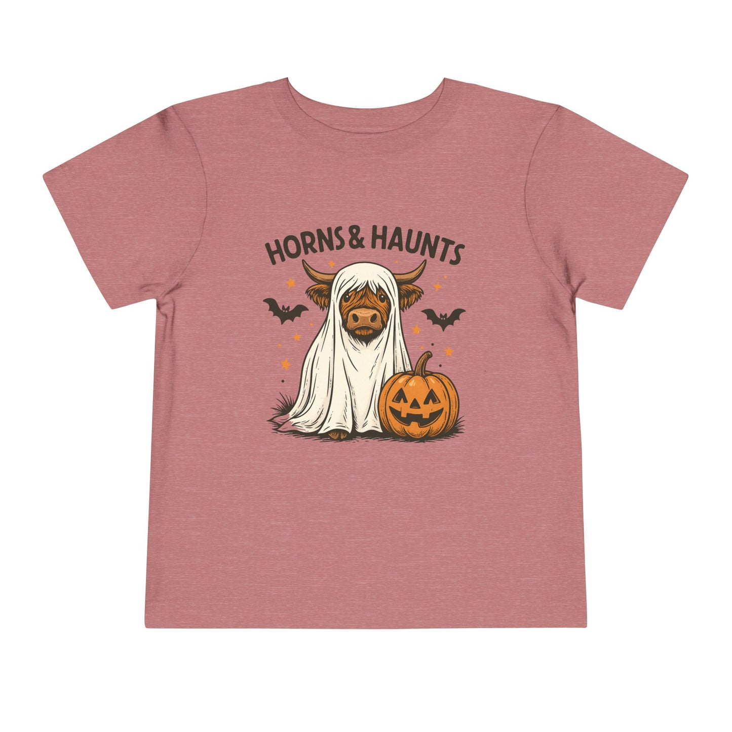 Horns & Haunts Highland Cow Toddler Halloween Tee