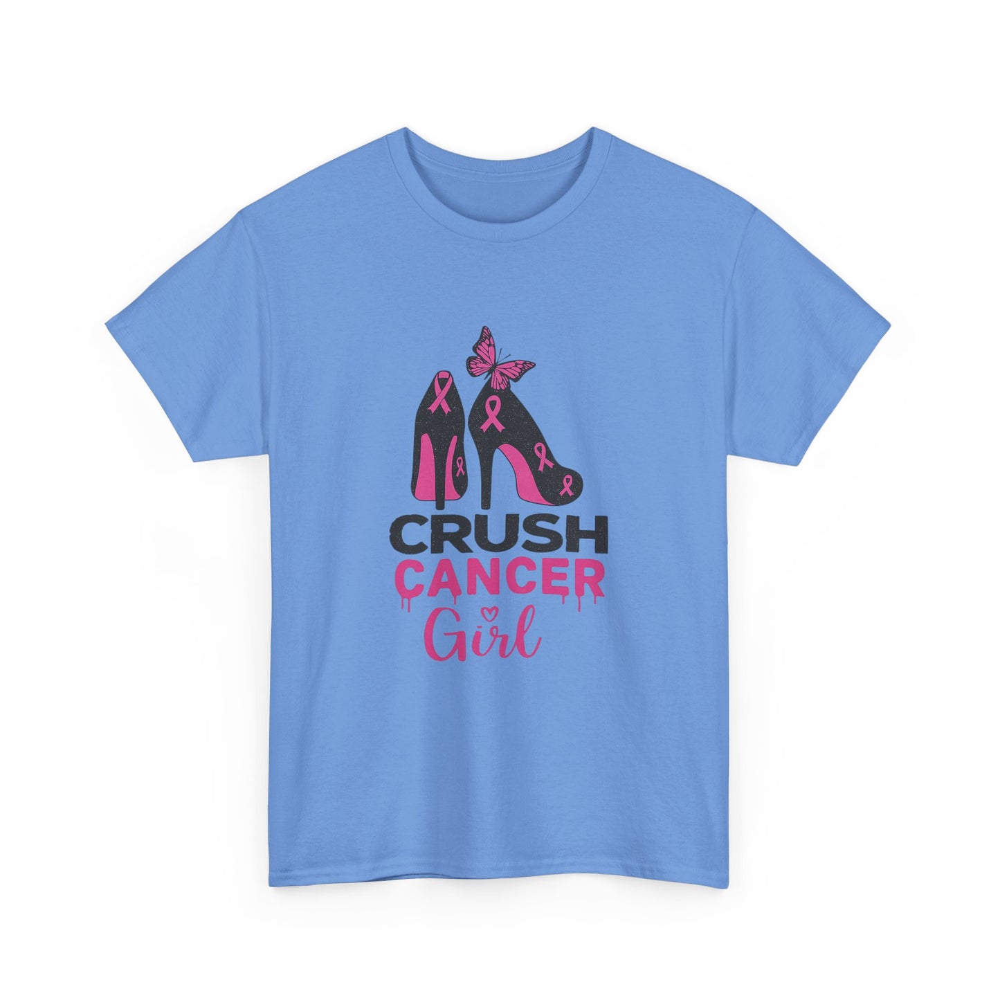 Crush Cancer Girl Tee: High Heels, Pink Ribbon, Hope