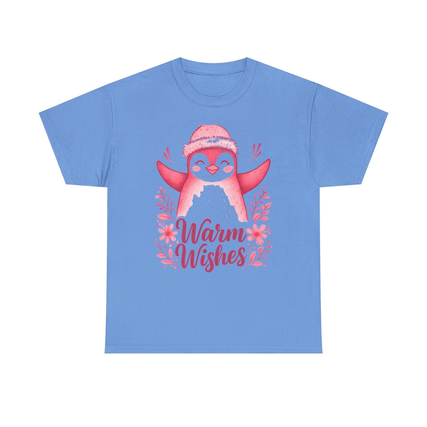 Warm Wishes Pink Penguin Tee - Holiday Tee