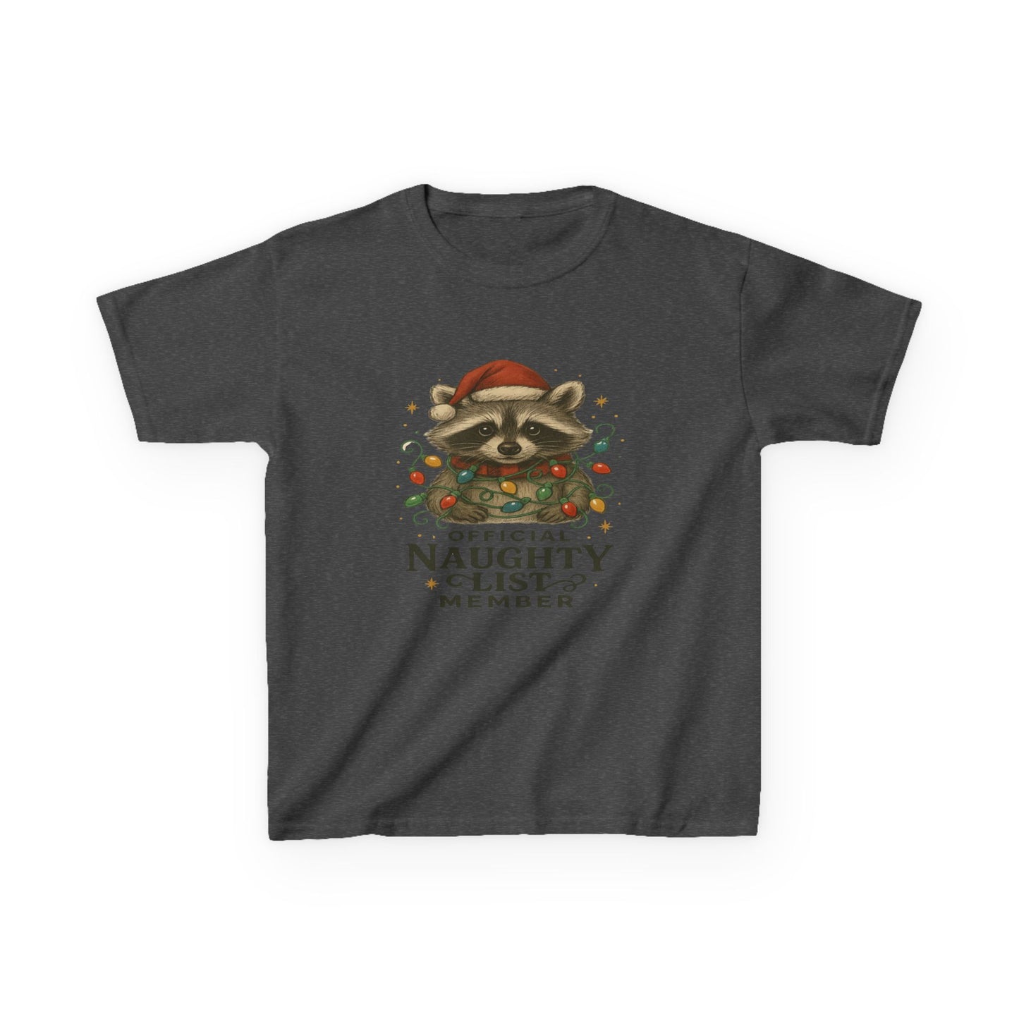 Naughty Raccoon Christmas Tee - Holiday Gift for Kids