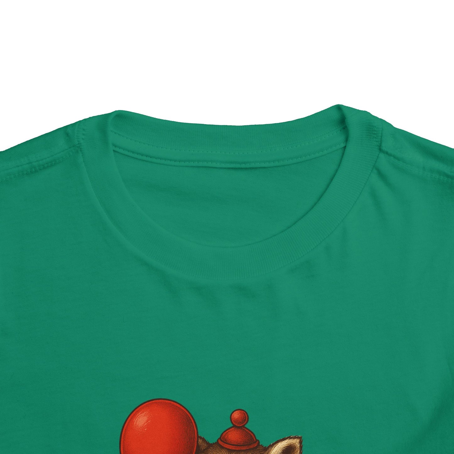 Toddler Halloween Tee with Seated Raccoon Clown Design