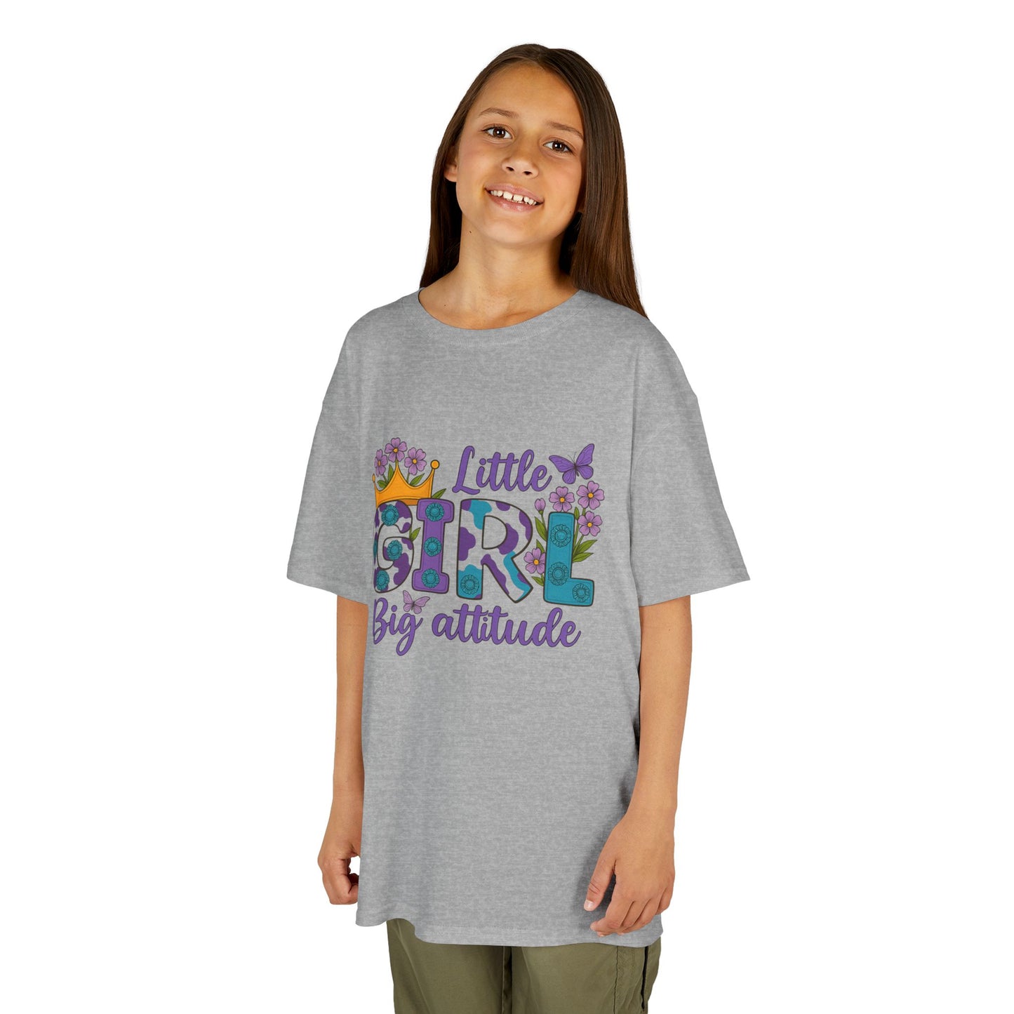 Whimsical Kids Tee for Big Attitude, Fun T-Shirt for Girls, Playful Cotton Shirt, Gift for Birthdays or Celebrations