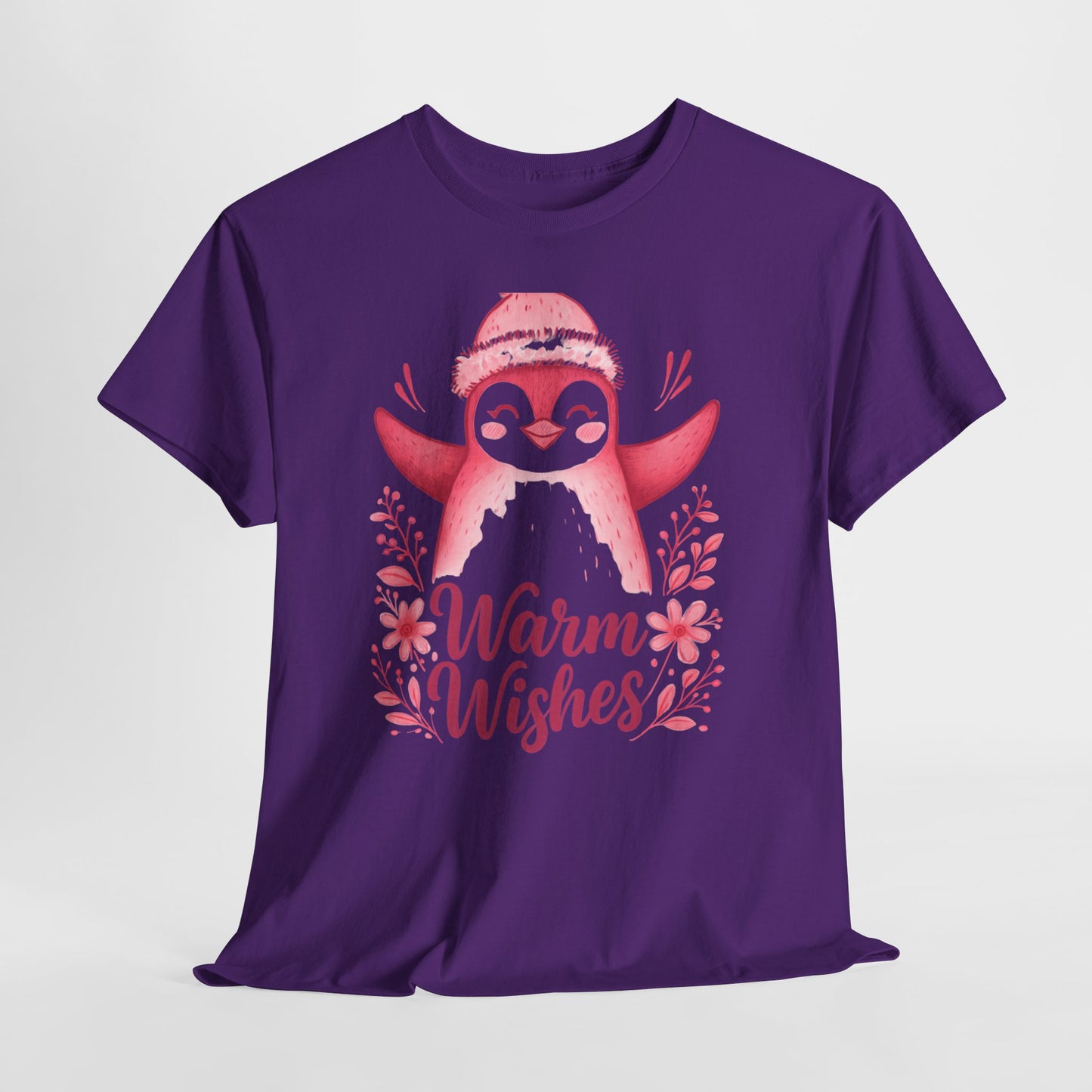 Warm Wishes Pink Penguin Tee - Holiday Tee