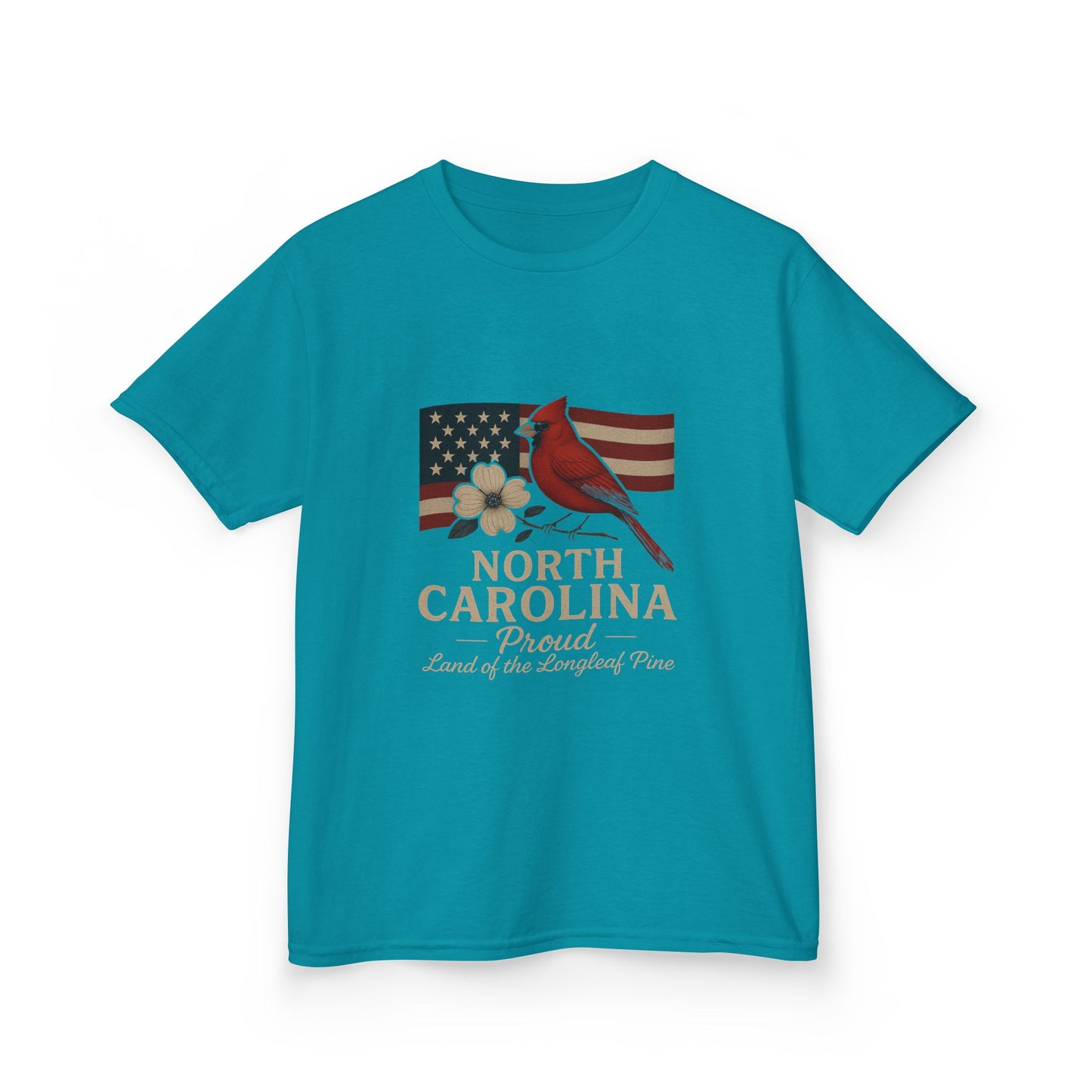 NC Cardinal & Dogwood Christmas Kids Tee