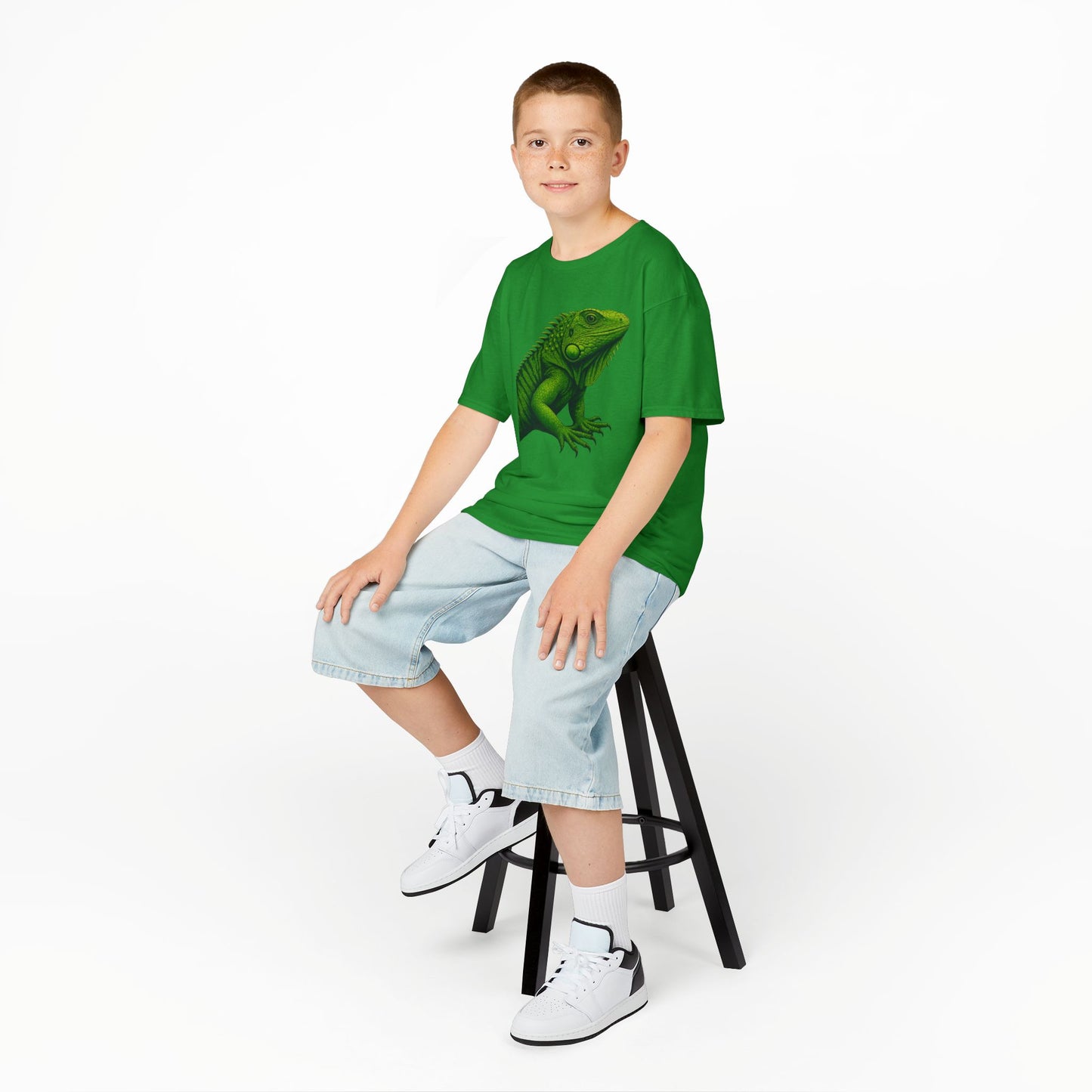 Green Iguana Kids Tee - Fun Shirt for Nature Lovers, Birthday Gift, Summer Wear, Animal Lovers, Eco-Friendly Clothing