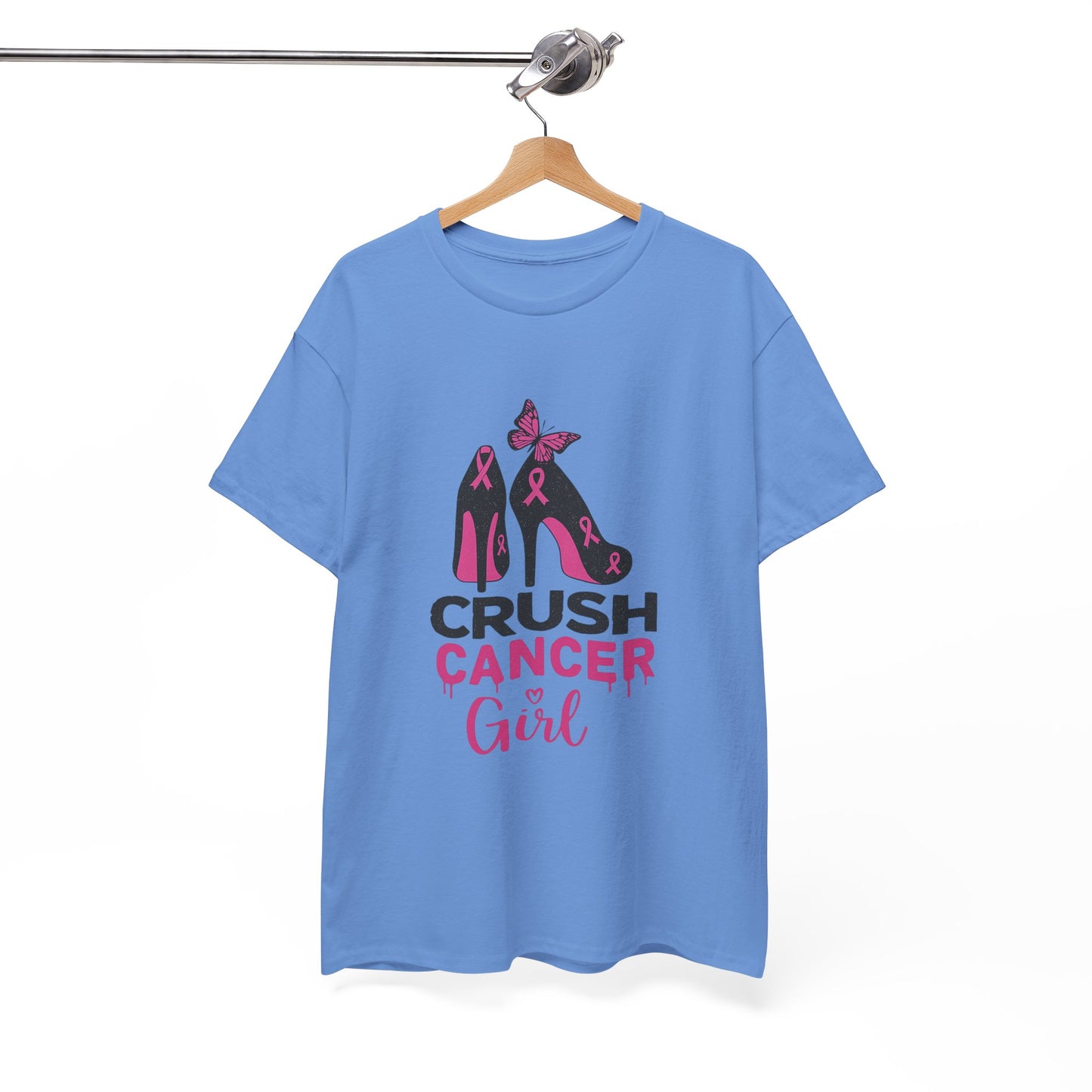 Crush Cancer Girl Tee: High Heels, Pink Ribbon, Hope