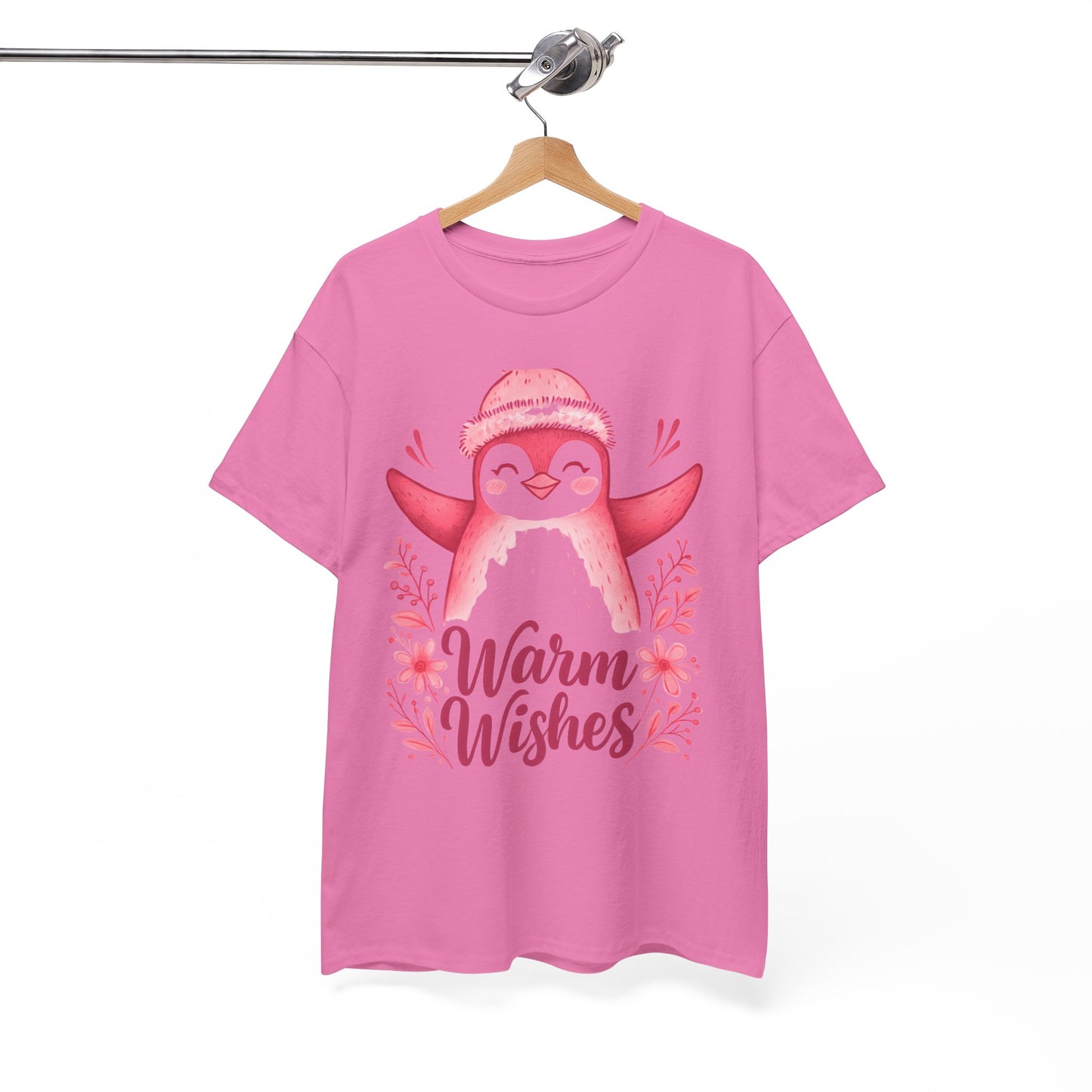 Warm Wishes Pink Penguin Tee - Holiday Tee