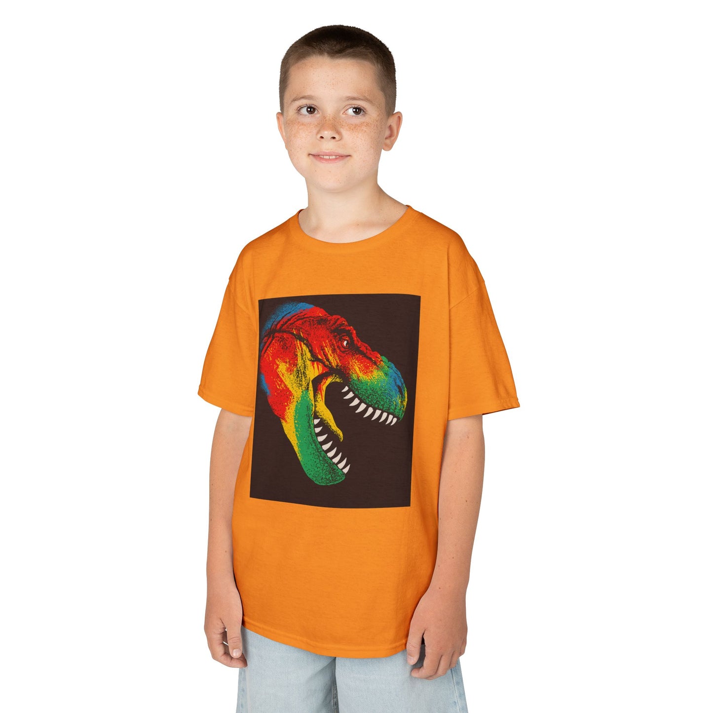 Colorful Dinosaur Kids Tee, Fun T-Shirt for Boys and Girls, Perfect for Birthdays, Playdates, Gifts, and Holiday Celebrations