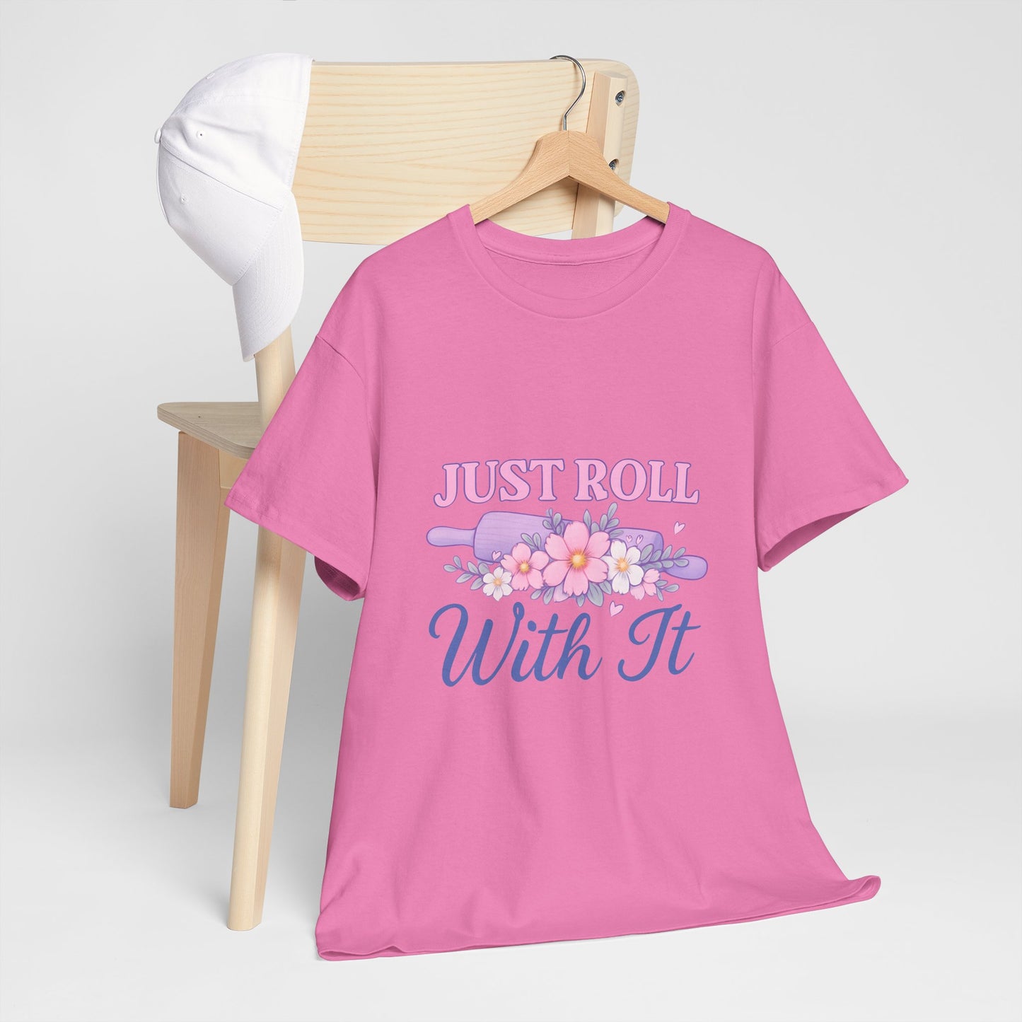 Floral Tee 'Just Roll With It'
