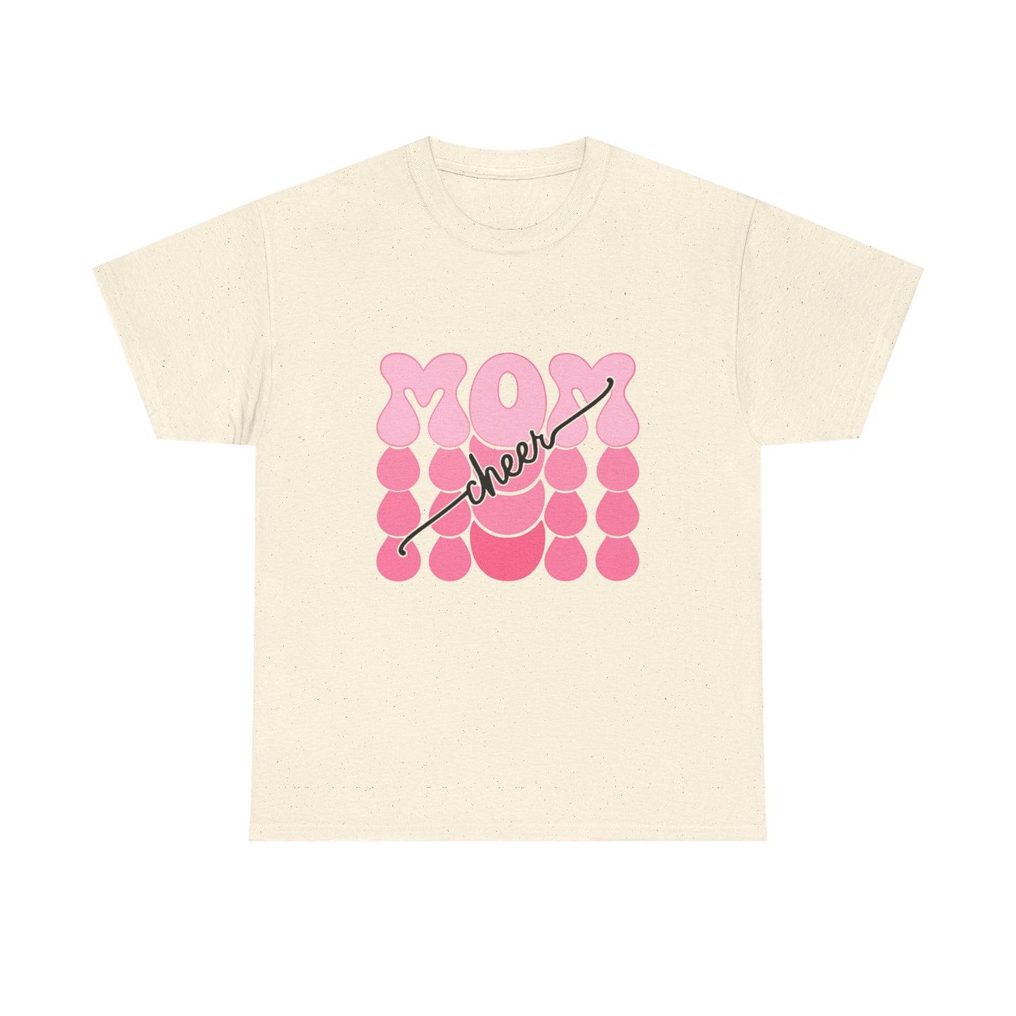 MOM Cheer – Pink Bubble Letter Spirit Tee
