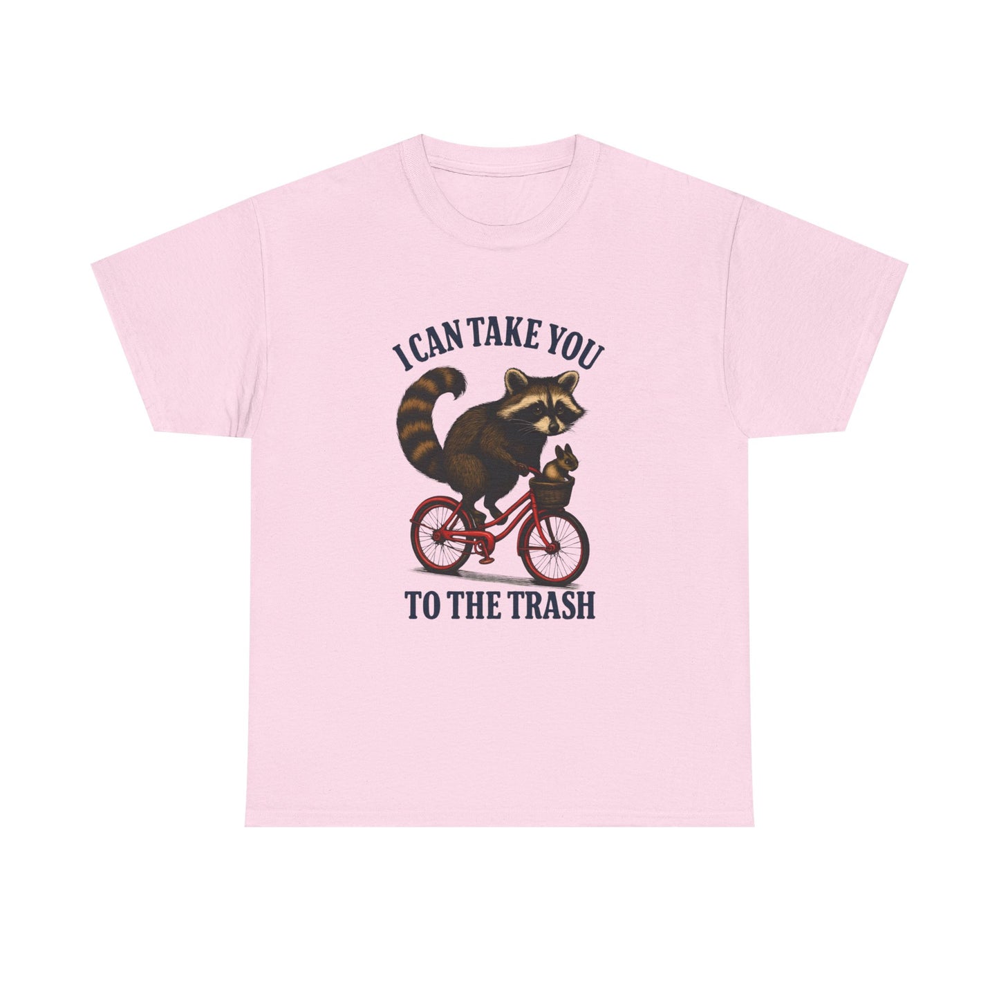 Cotton Tee Vintage Raccoon Bicycle Graphic Shirt