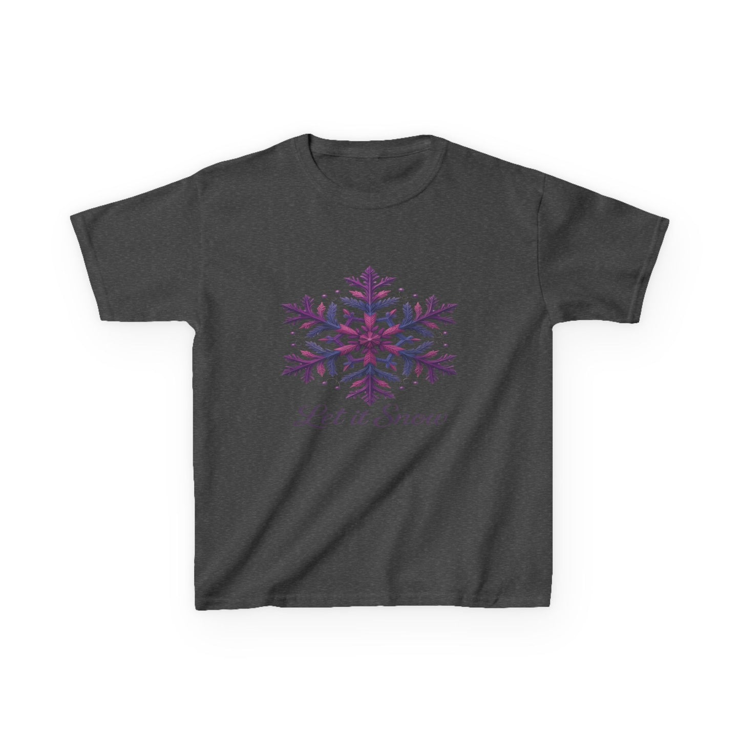 Let It Snow Dinosaur Kids Tee - Holiday Christmas Shirt
