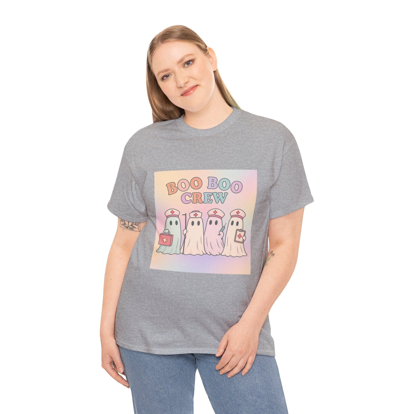 Boo Boo Crew Nurse Ghost T-Shirt – Cute Pastel Halloween Medical Tee