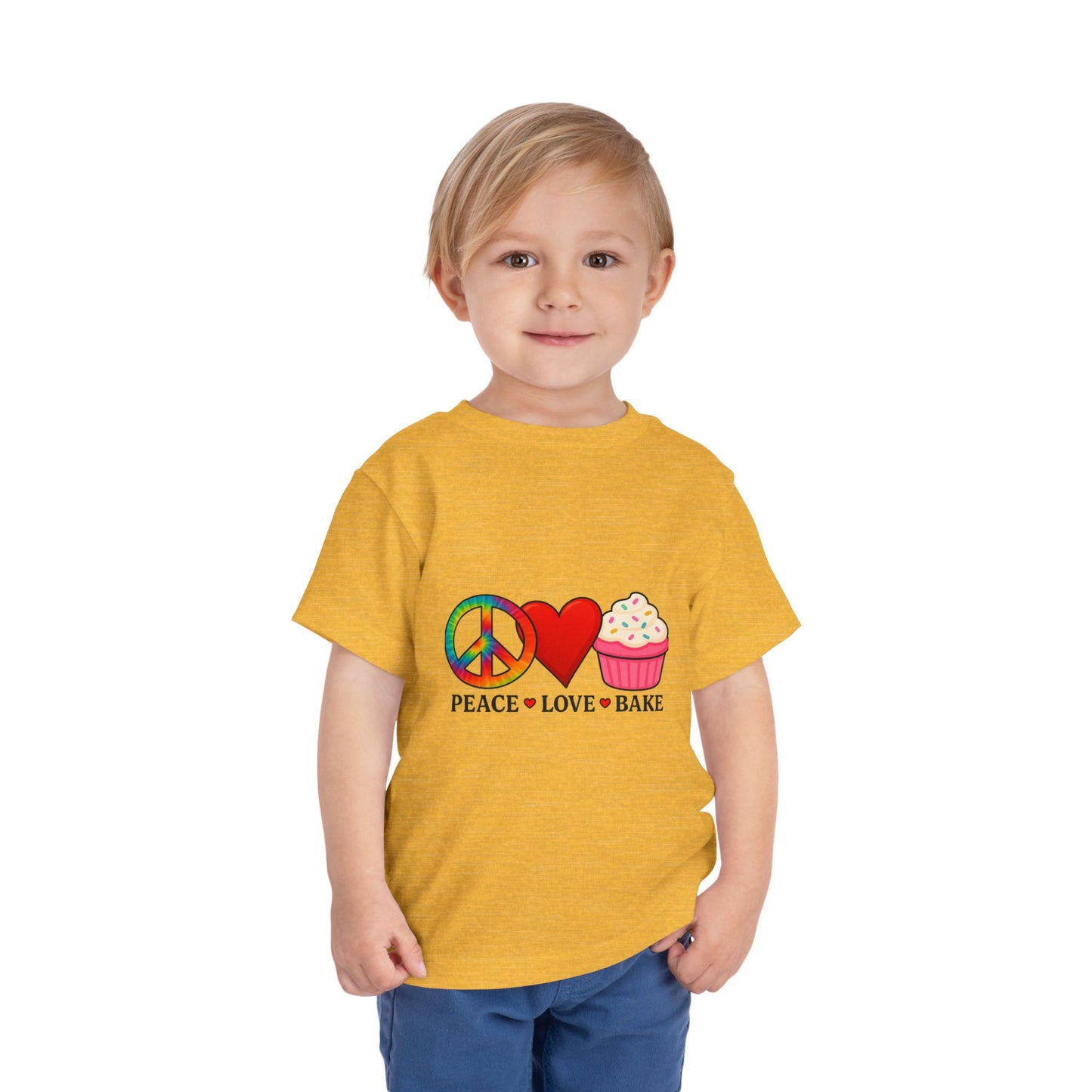 Peace Love Bake Toddler Christmas Tee