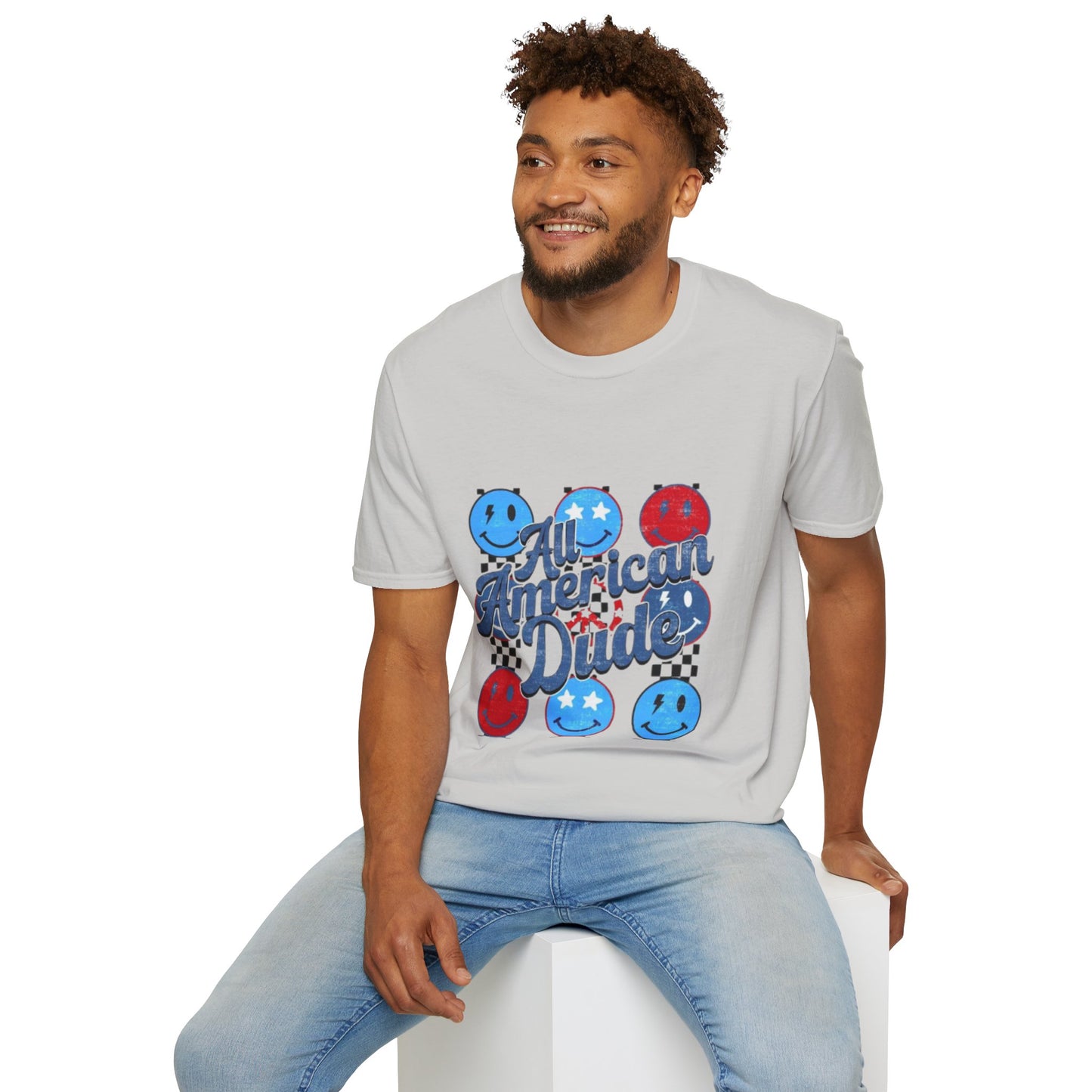 All American Dude Unisex T-Shirt, Patriotic Tee, Summer Fashion, Gift for Him, July 4th Celebration, Casual Wear