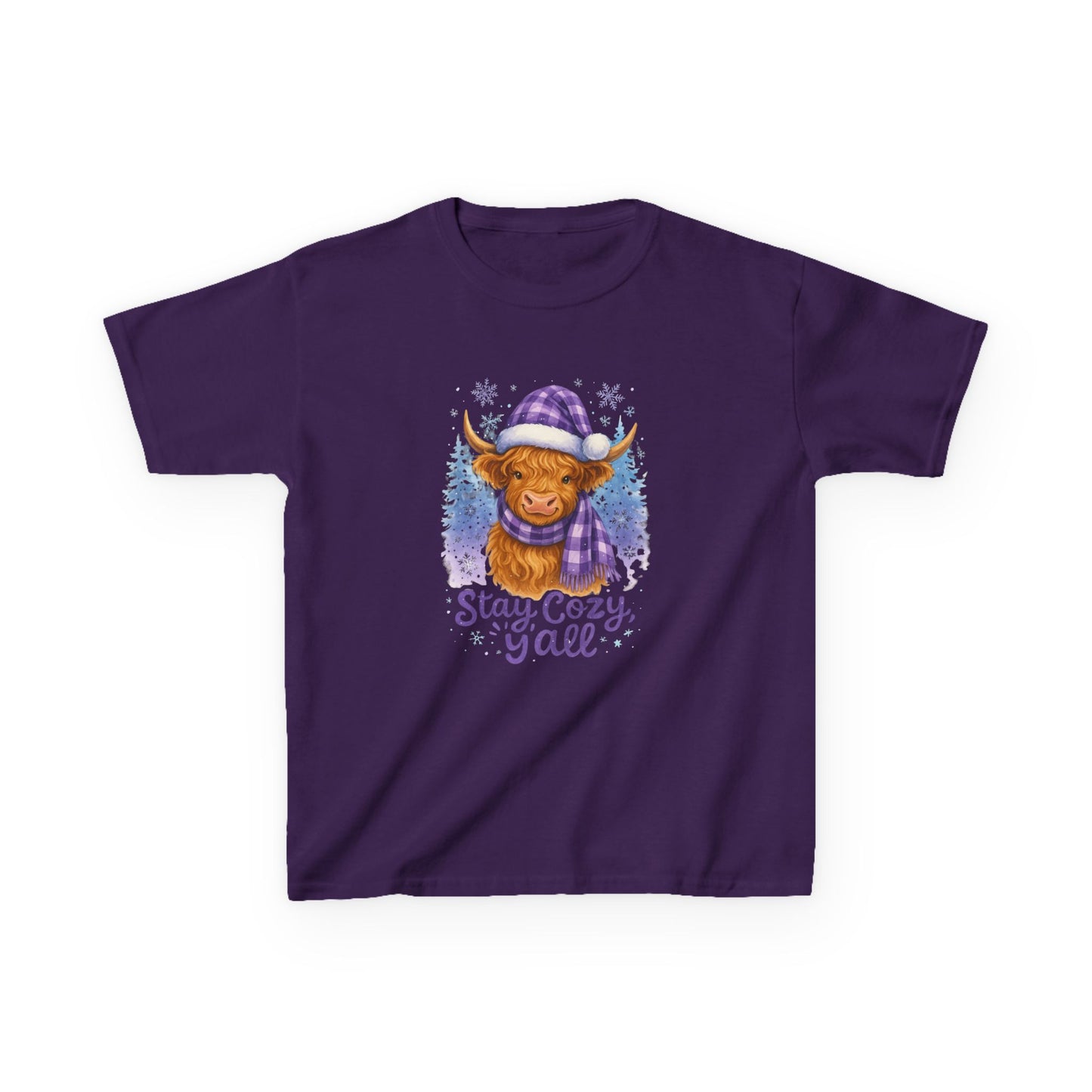 Cozy Highland Cow Holiday Tee - Stay Cozy, Y'all!