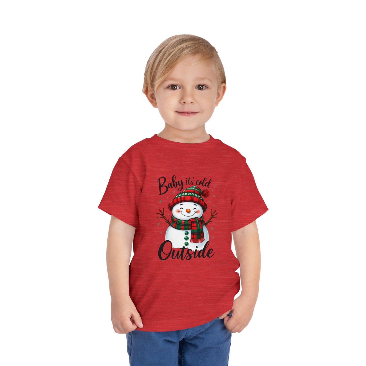 Baby It's Cold Outside Snowman Toddler Christmas Tee