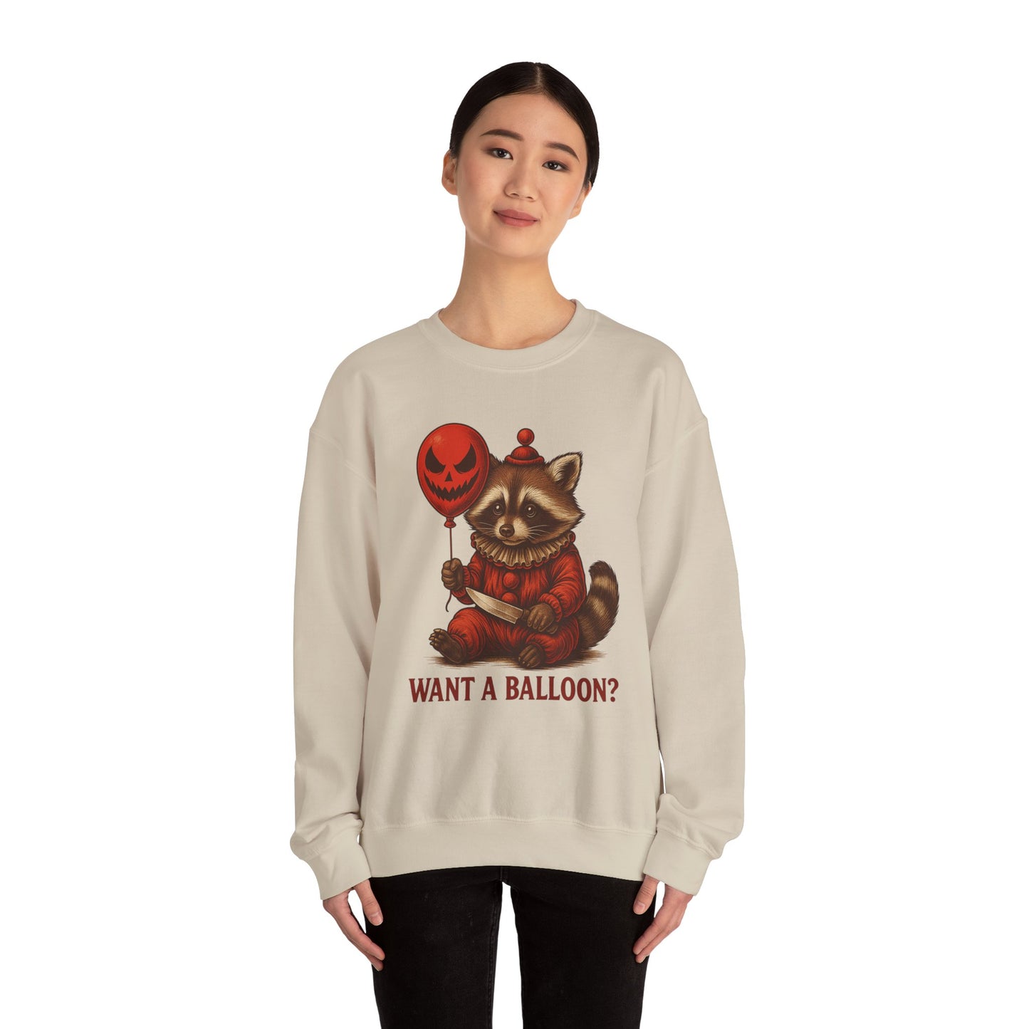 Creepy Clown Raccoon Halloween Sweatshirt