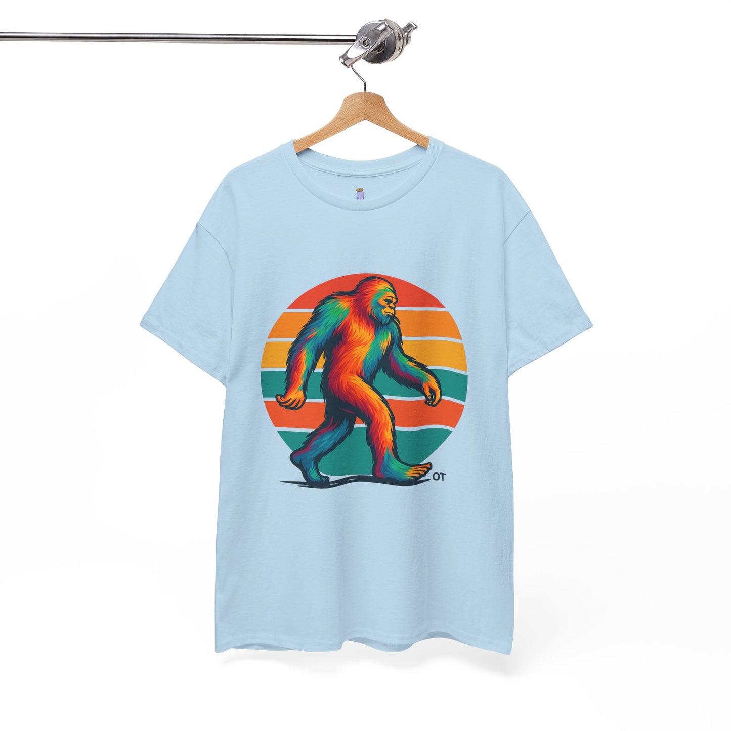 Colorful Bigfoot Unisex T-Shirt, Fun Graphic Tee for Nature Lovers, Perfect for Holidays, Festivals, Camping, Gifts