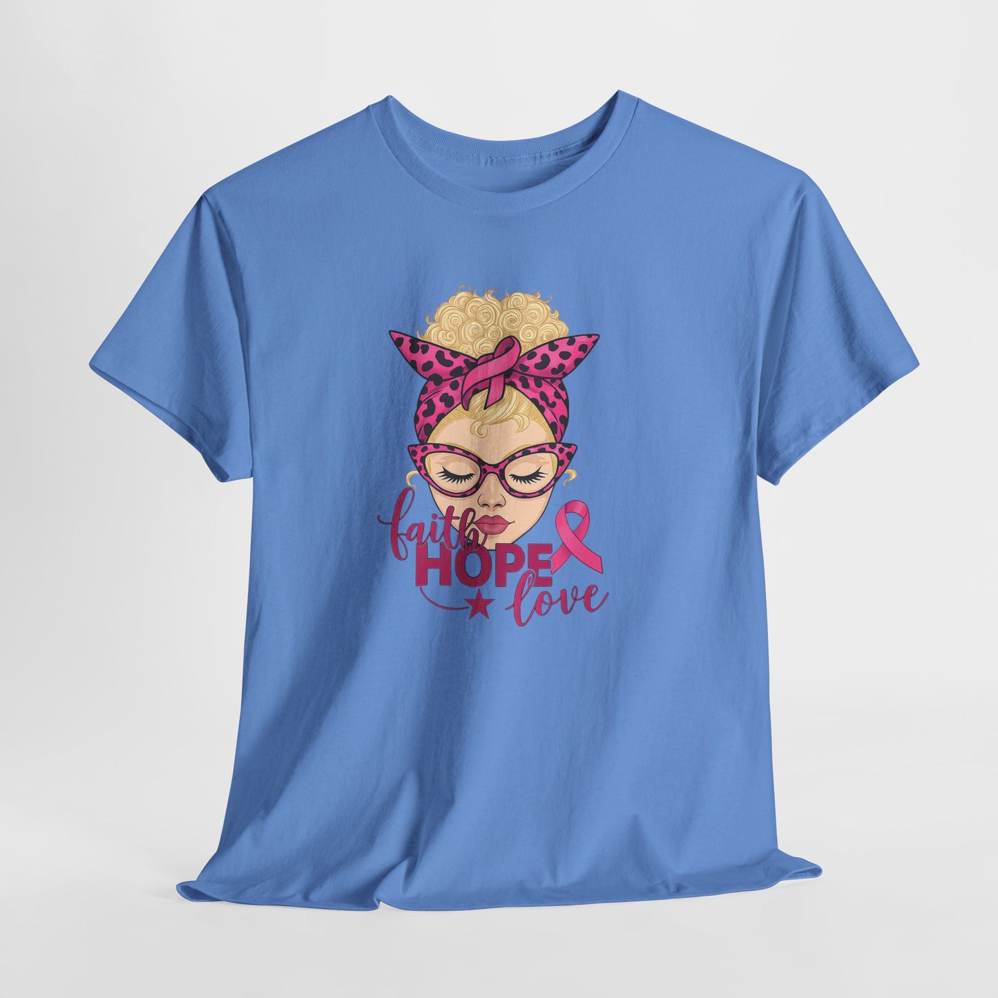 Hope Love Pink Ribbon Tee - Breast Cancer Awareness