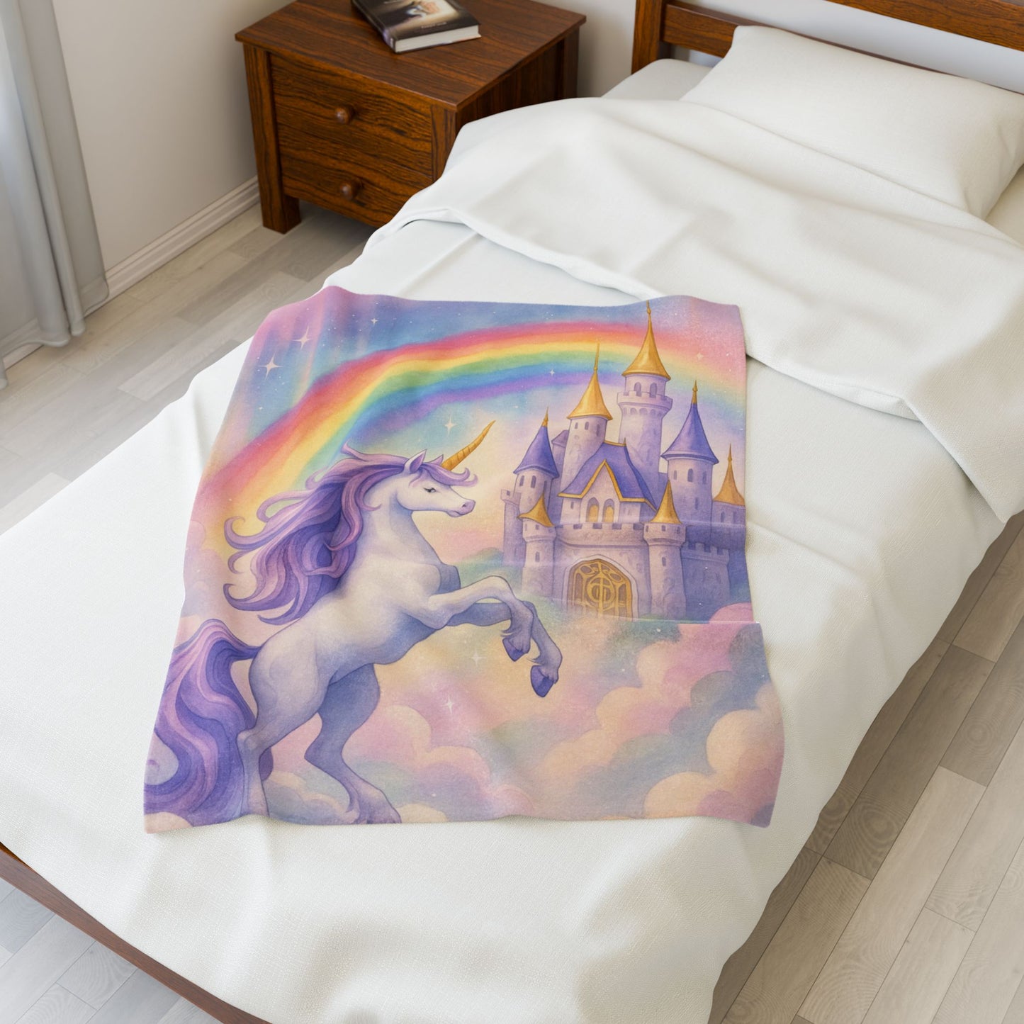 Unicorn Fantasy Plush Blanket, Cozy Kids Blanket, Dreamy Nursery Decor, Magical Gift for Birthdays, Rainbow Blanket for Girls