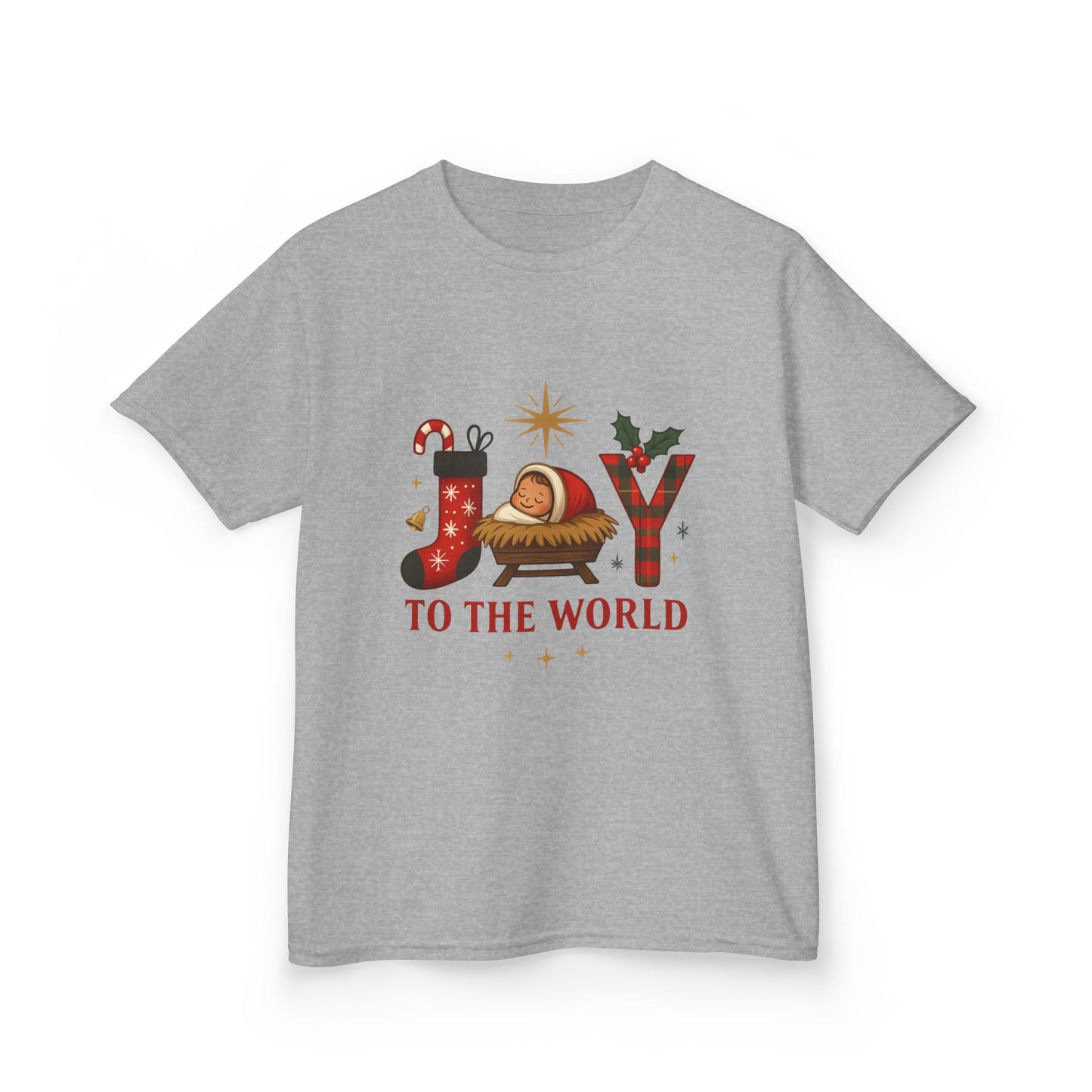 Joy to the World Dino Christmas Kids Tee