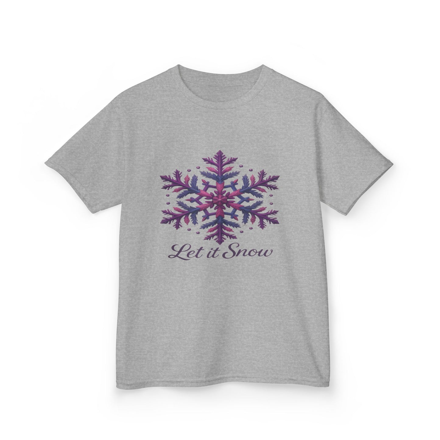 Let It Snow Dinosaur Kids Tee - Holiday Christmas Shirt