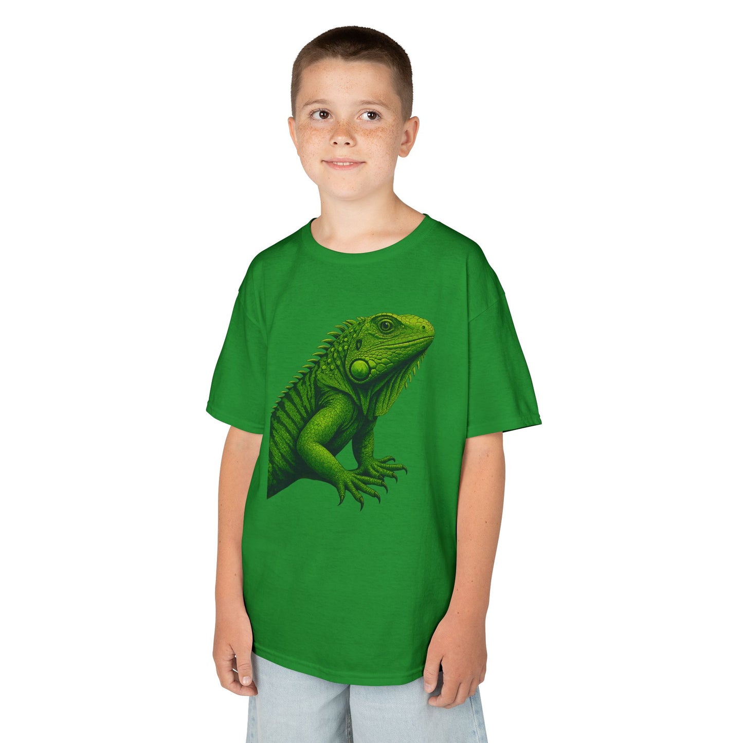 Green Iguana Kids Tee - Fun Shirt for Nature Lovers, Birthday Gift, Summer Wear, Animal Lovers, Eco-Friendly Clothing