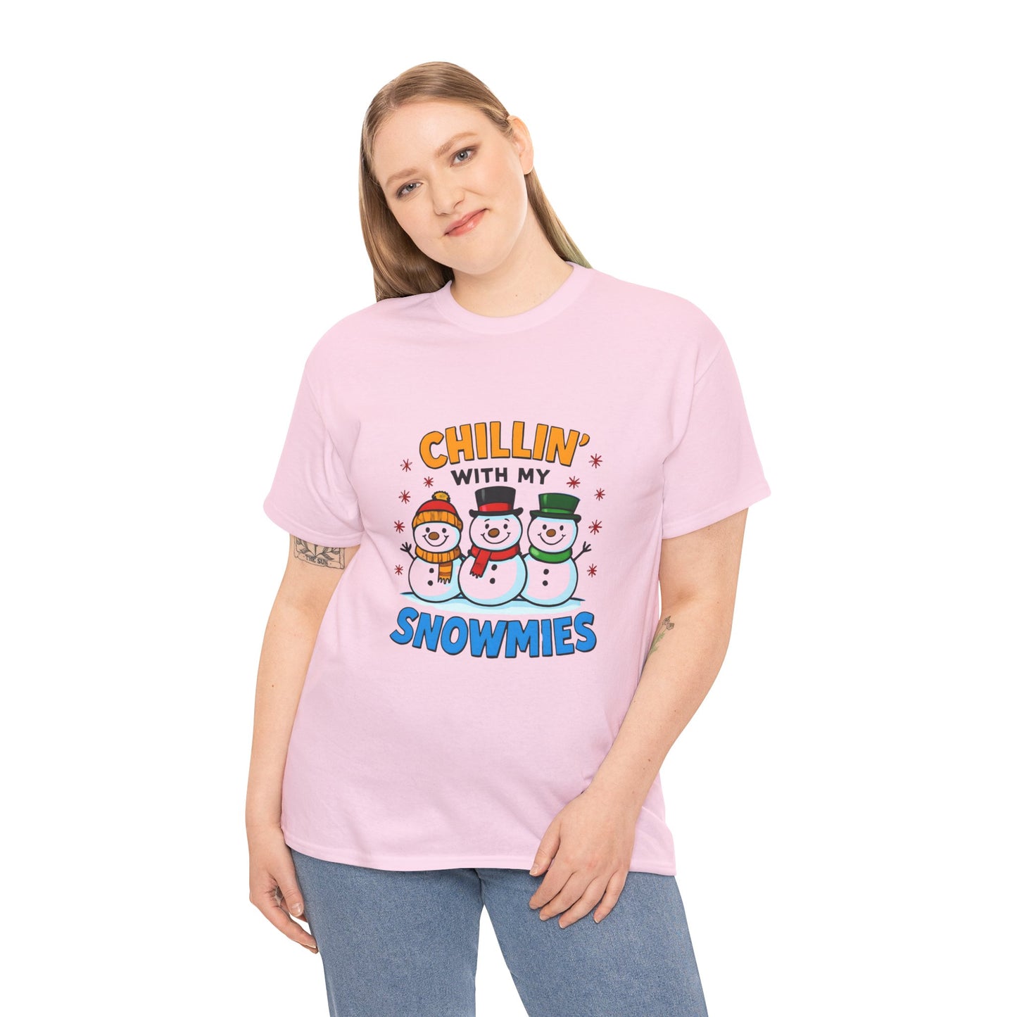 Relajándome con mis amigos de la nieve - Camiseta de concienciación sobre el cáncer