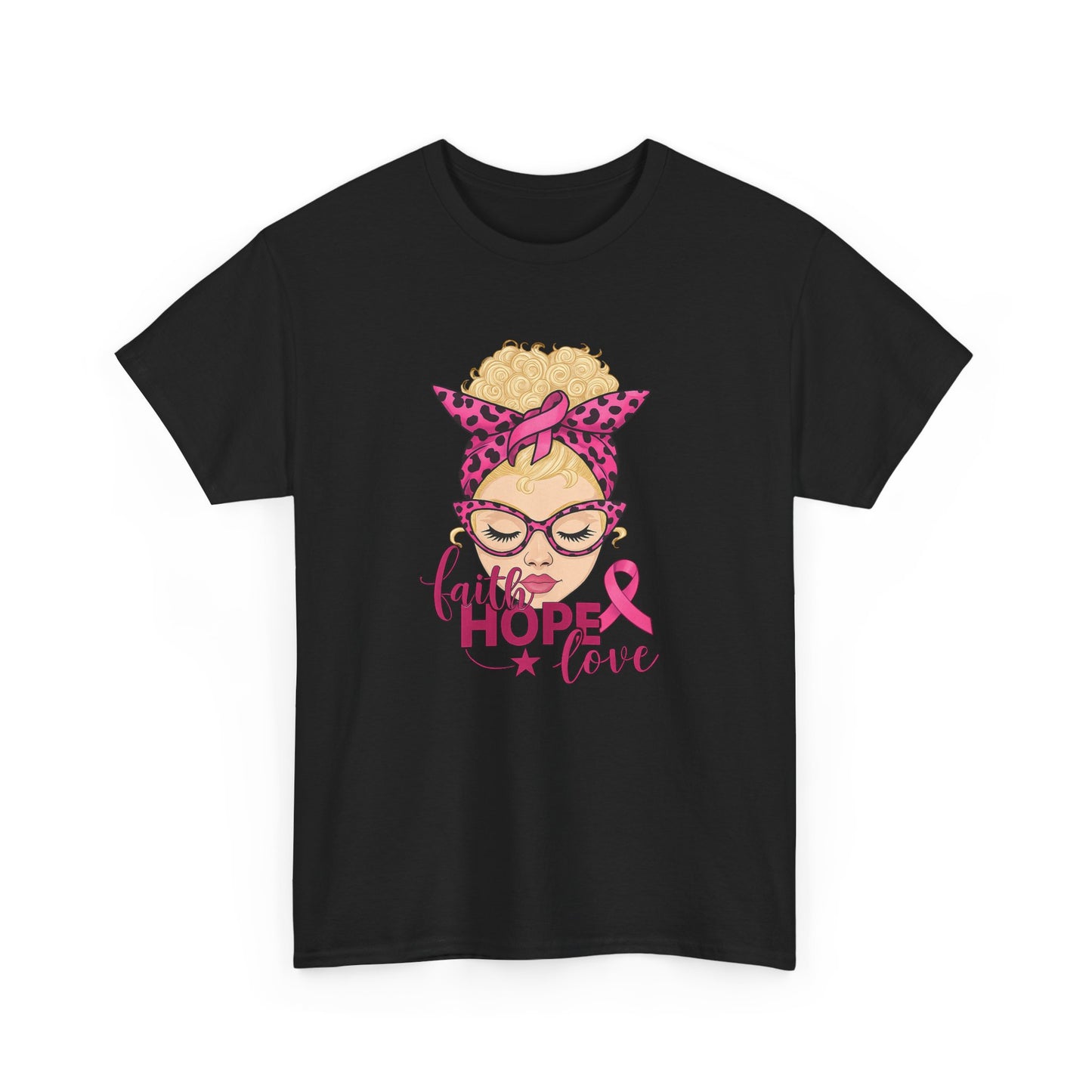 Hope Love Pink Ribbon Tee - Breast Cancer Awareness