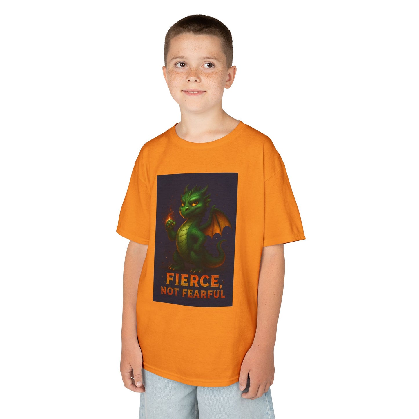 Fierce Kids Tee - Fun Cotton T-Shirt, Dragon Graphic, Gift for Boys & Girls, Halloween Costume, Birthday, Playtime Outfit, Adventure Wear