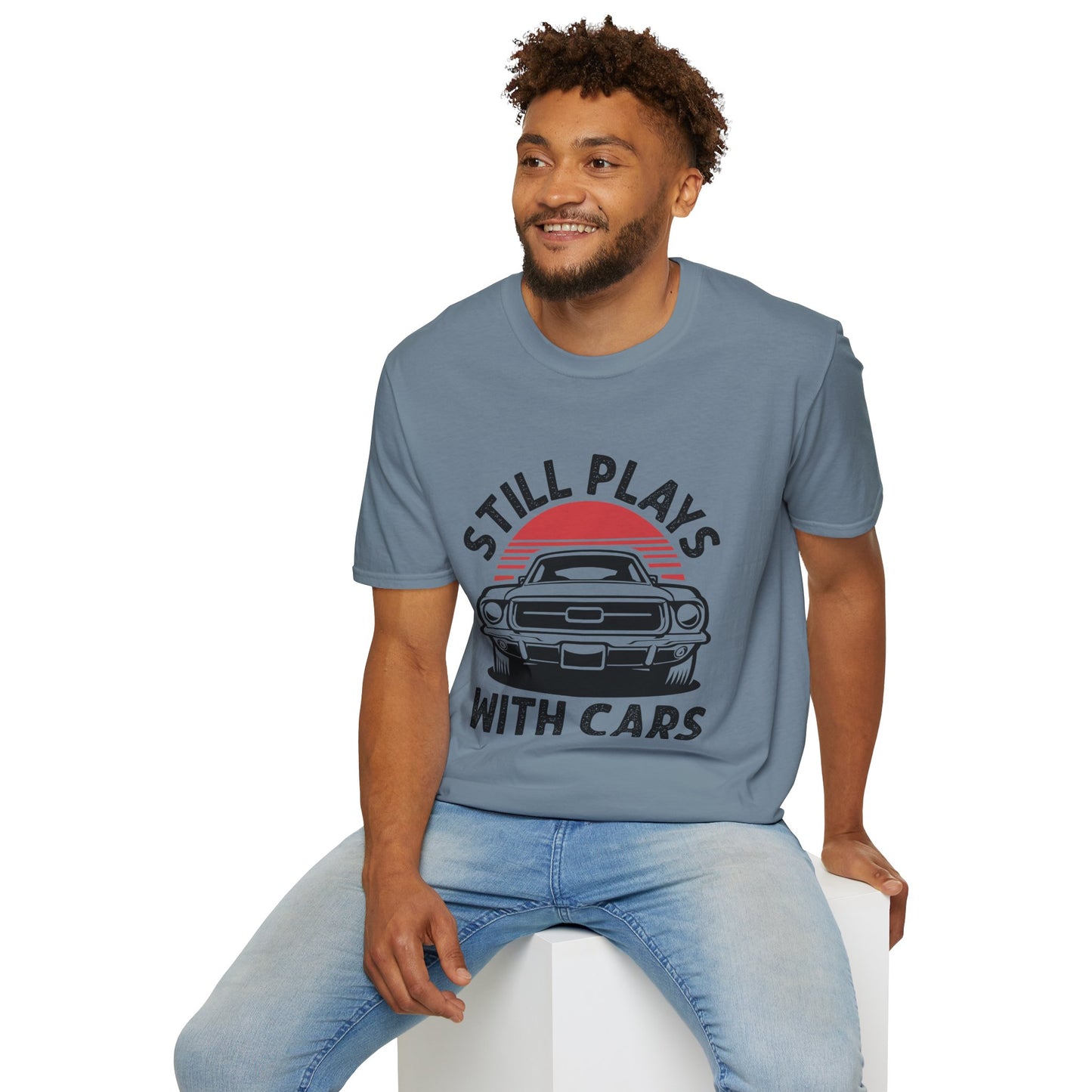 Retro Car Enthusiast T-Shirt, Still Plays with Cars Tee, Gift for Men, Vintage Auto Lover Shirt, Casual Wear, Birthday Present