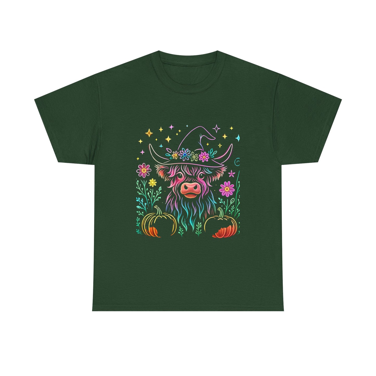 🎃 Magical Highland Cow Tee – Witchy Pumpkin Farm Shirt