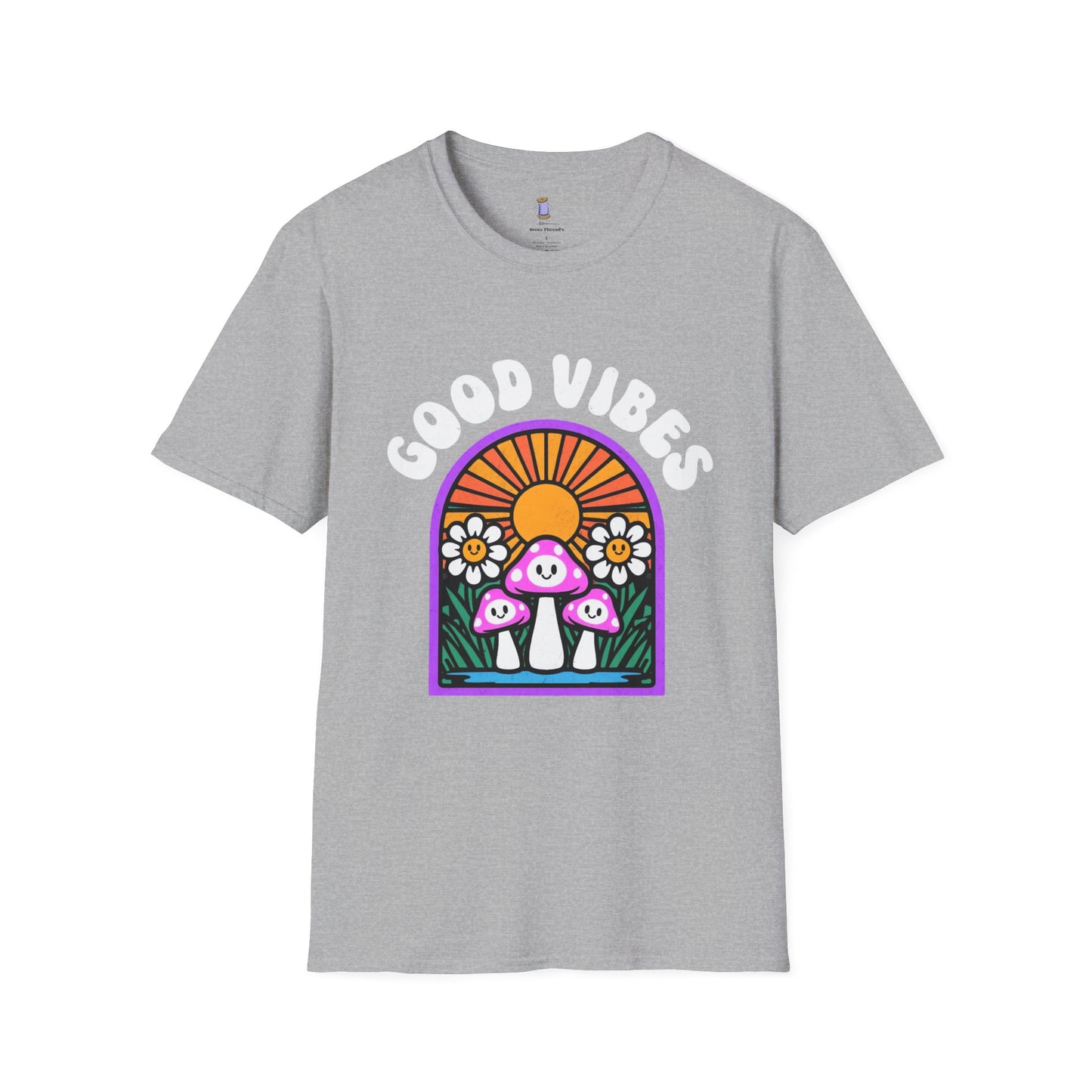 Good Vibes Unisex Softstyle T-Shirt | Retro Graphic Tee | Summer Vibe Shirt | Festival Fashion | Relaxed Fit Casual Top