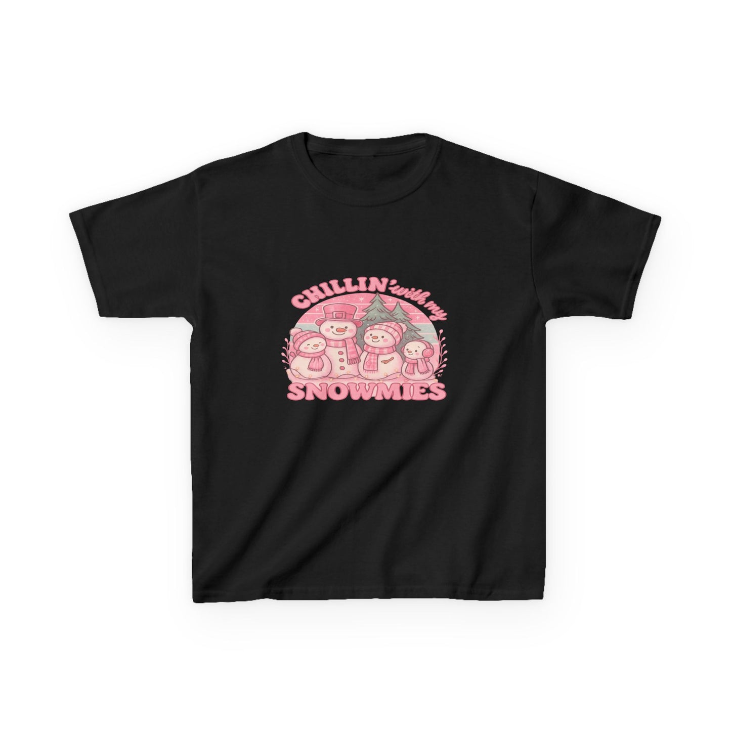 Chillin' with My Snowmies - Holiday Dinosaur Kids Tee
