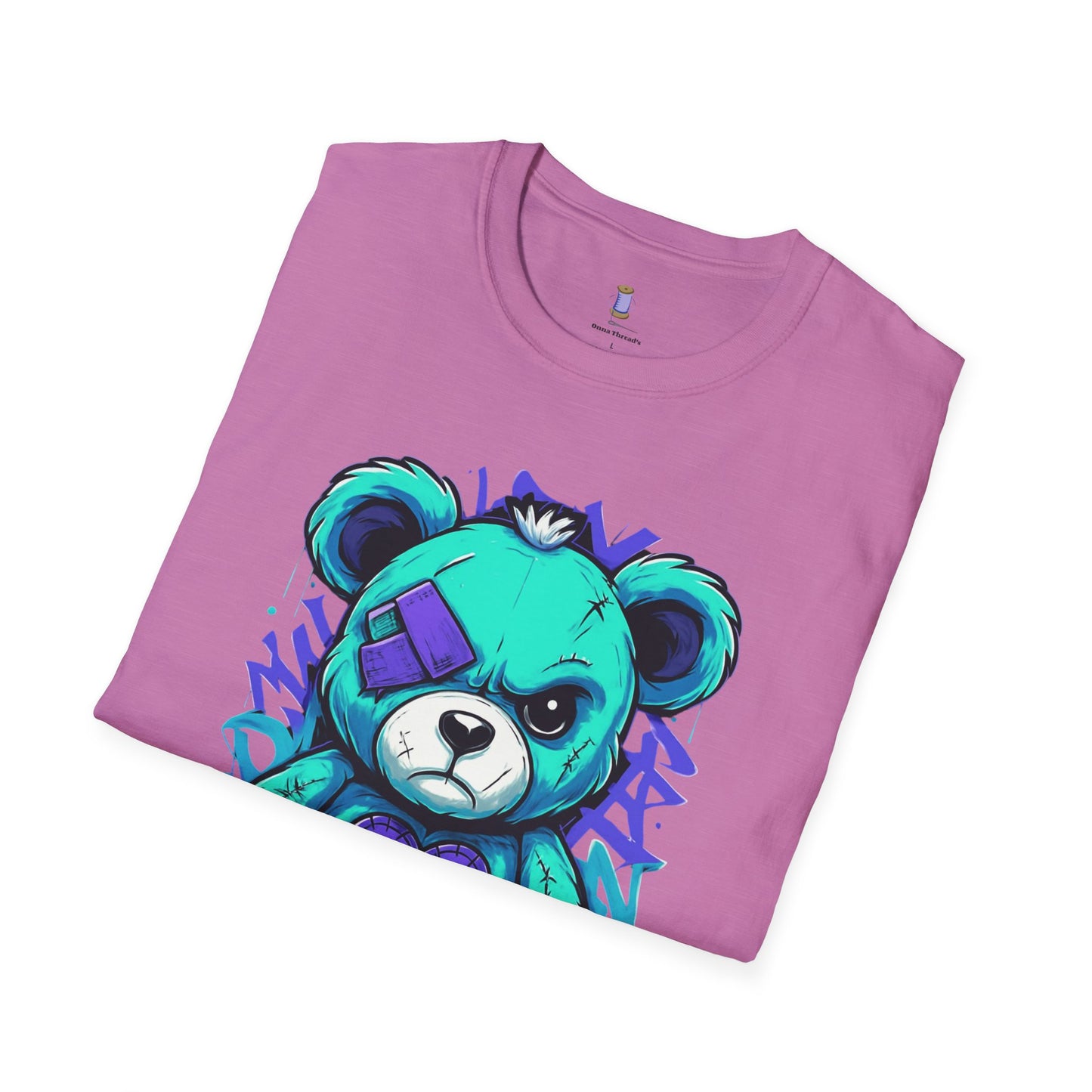 Adorable Grumpy Bear Unisex Softstyle T-Shirt | Cute Graphic Tee, Casual Wear, Gift for Animal Lovers, Birthday Present, Fun Fashion