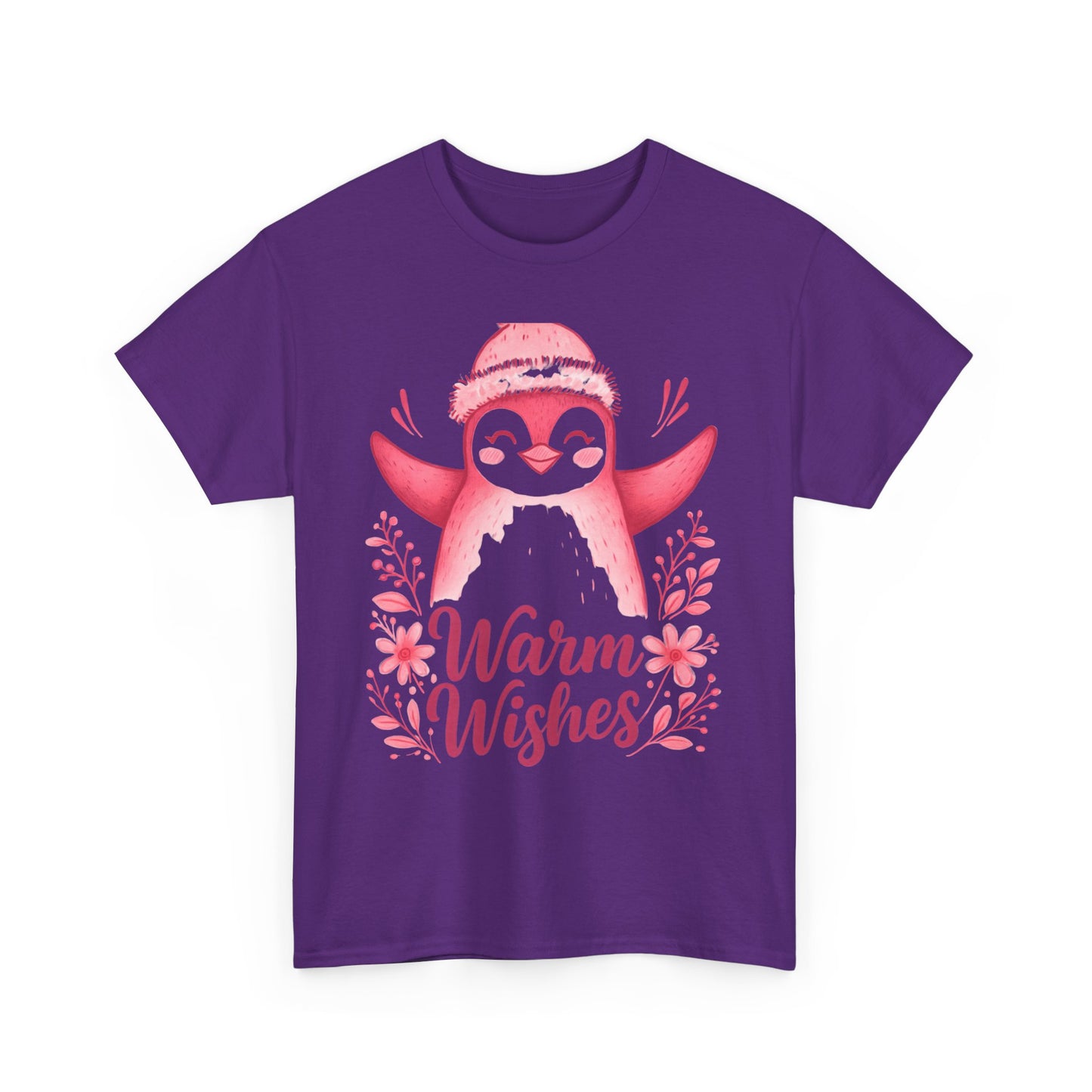 Warm Wishes Pink Penguin Tee - Holiday Tee