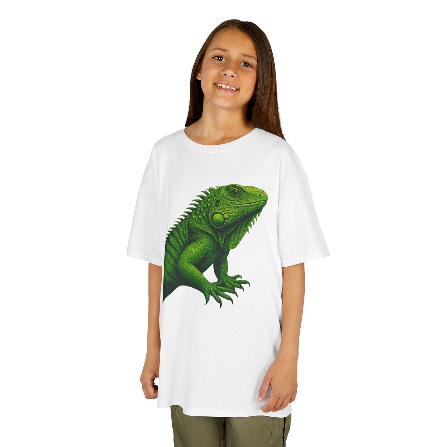 Green Iguana Kids Tee - Fun Shirt for Nature Lovers, Birthday Gift, Summer Wear, Animal Lovers, Eco-Friendly Clothing