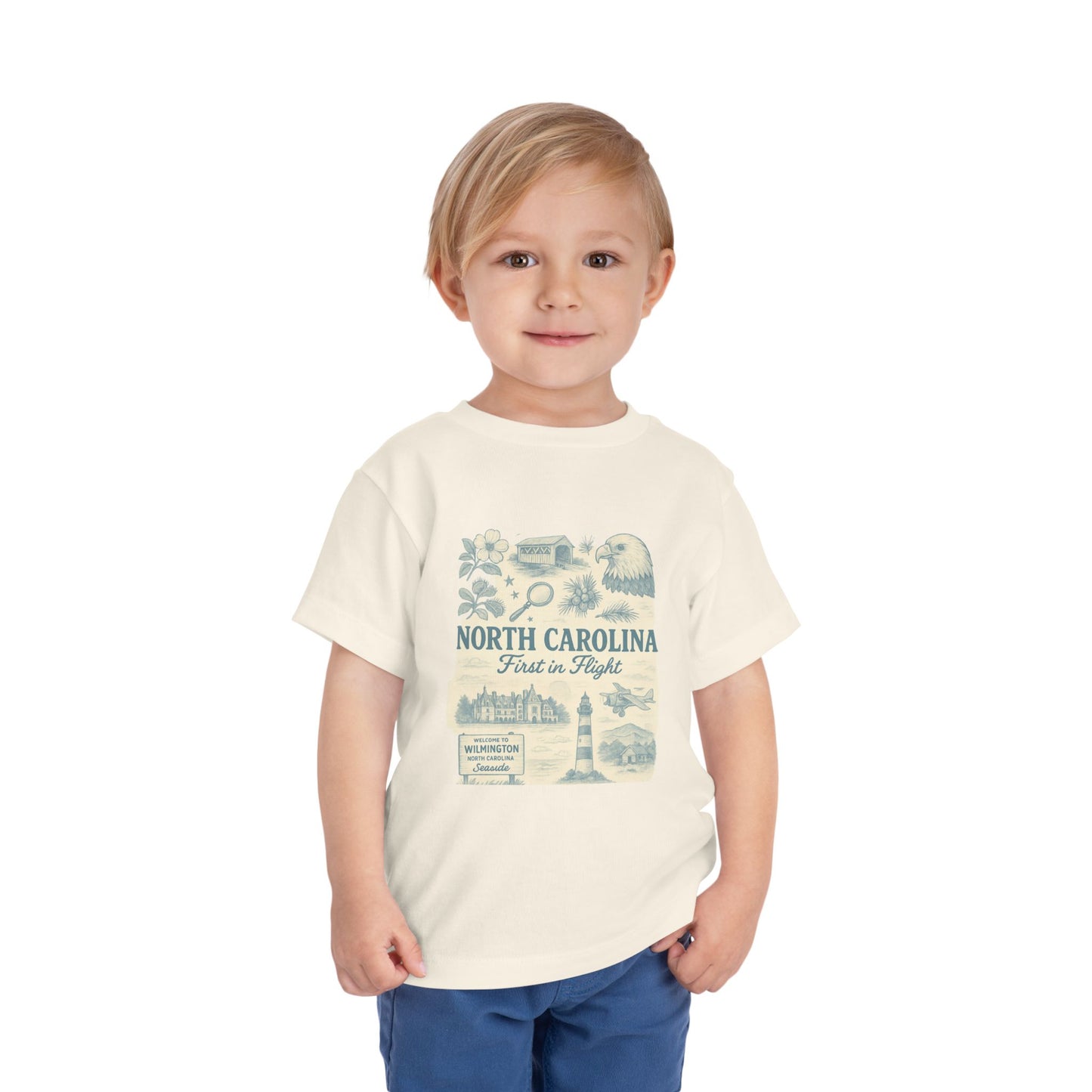 Toddler Tee - NC Landmarks Vintage First in Flight Design