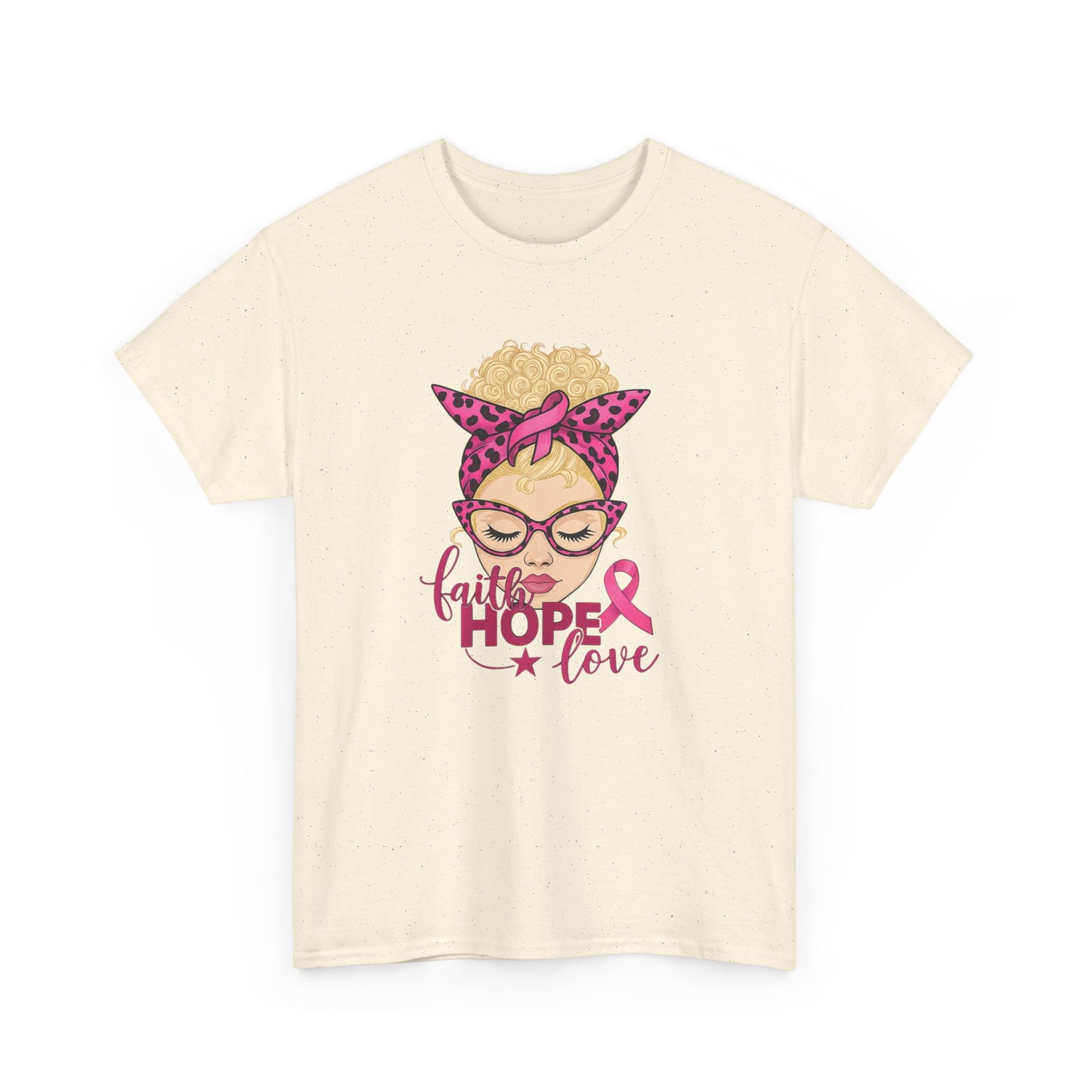 Hope Love Pink Ribbon Tee - Breast Cancer Awareness