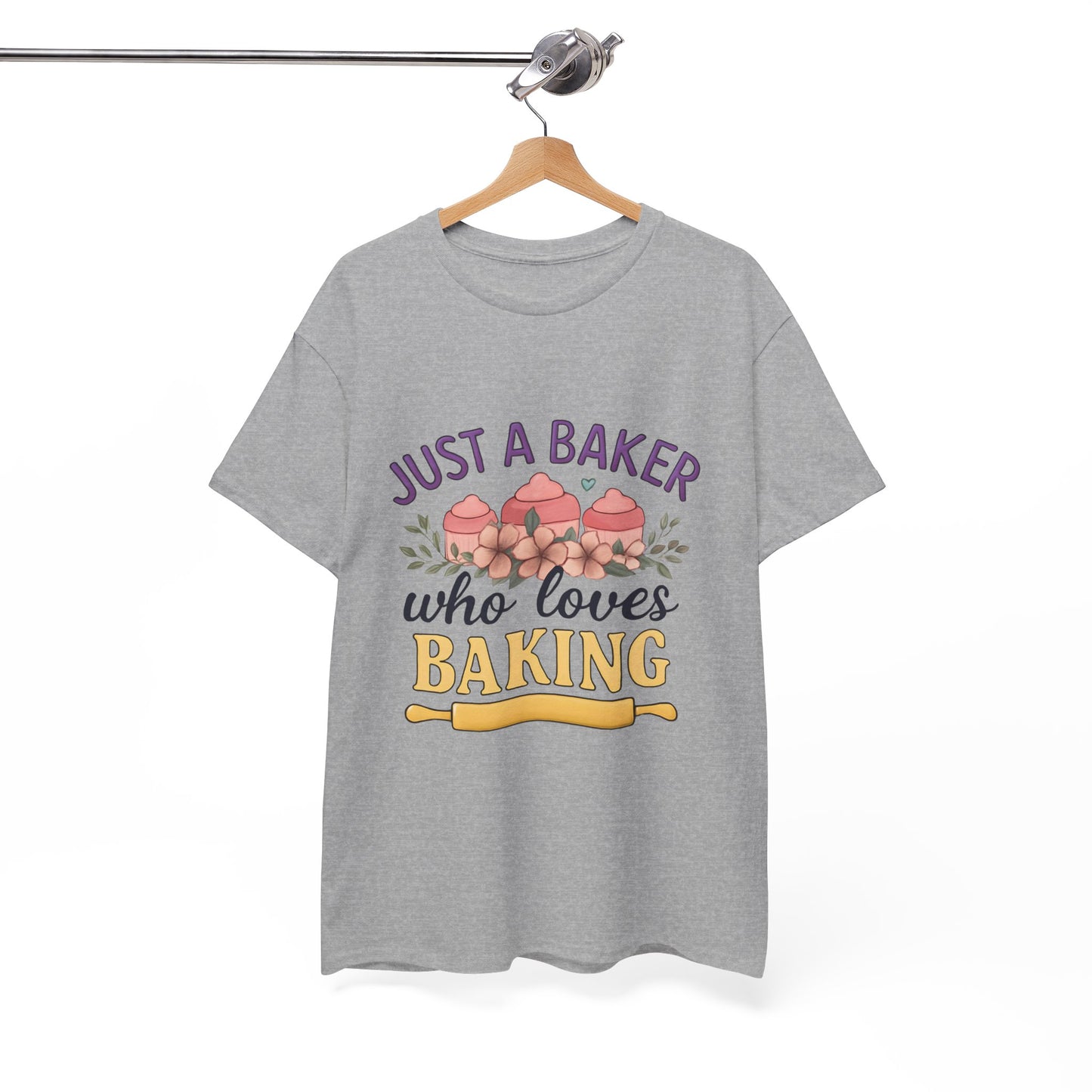 Baking Lover Tee with Cupcake and Rolling Pin Design
