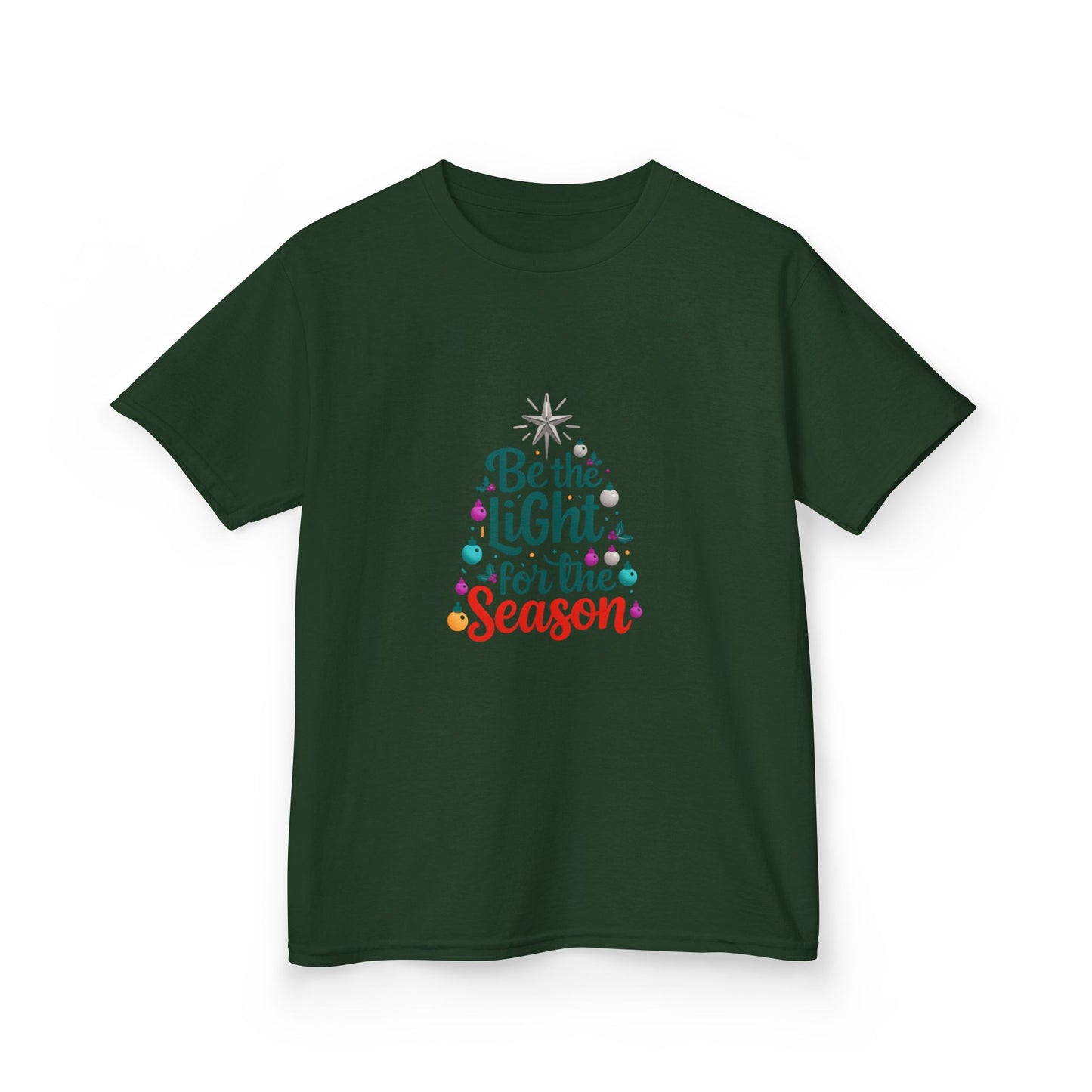 Be the LIGHT Christmas Tree Dino Kids Tee