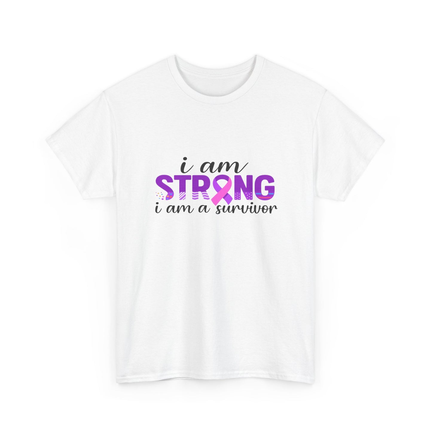 I Am Strong Survivor Purple Ribbon Tee