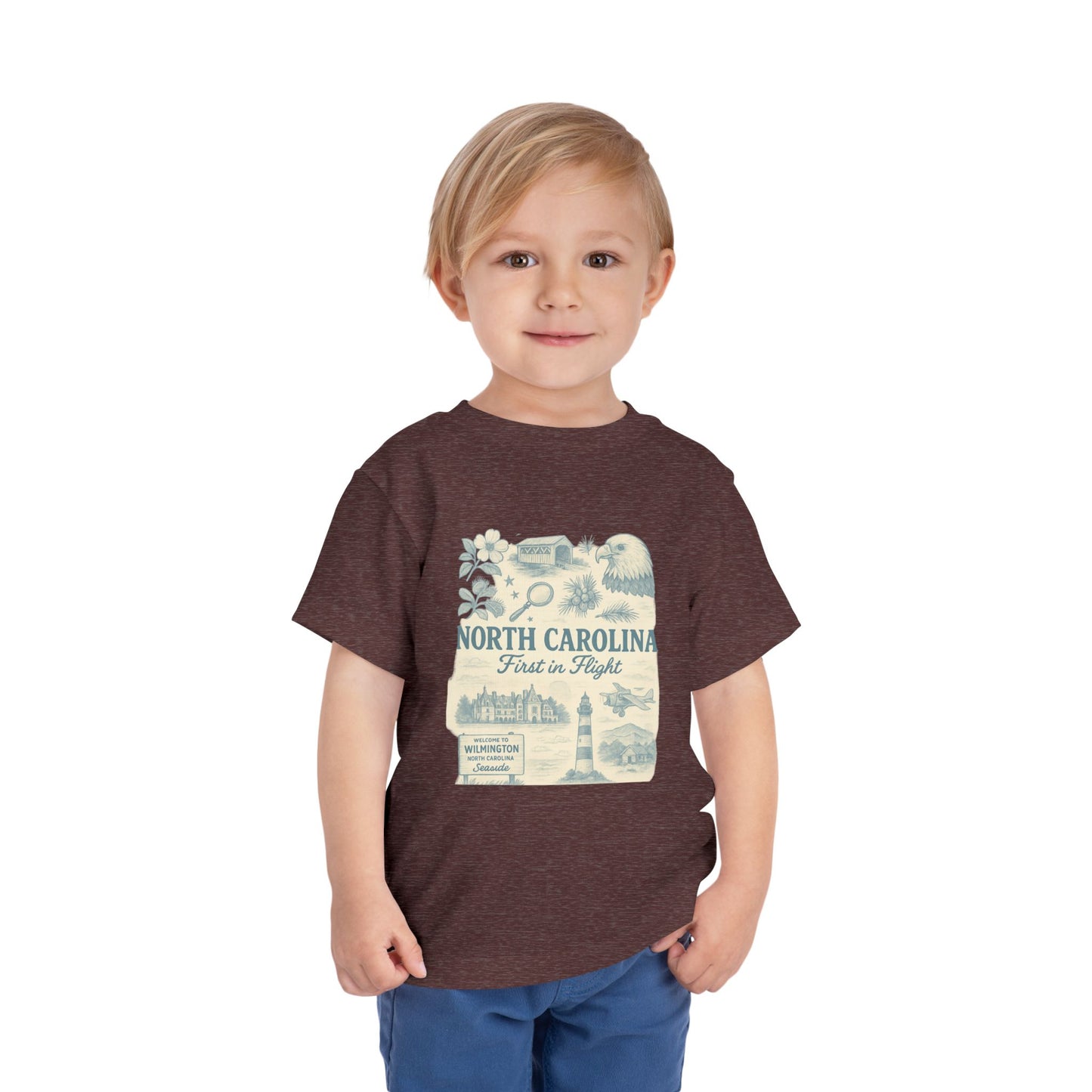 Toddler Tee - NC Landmarks Vintage First in Flight Design
