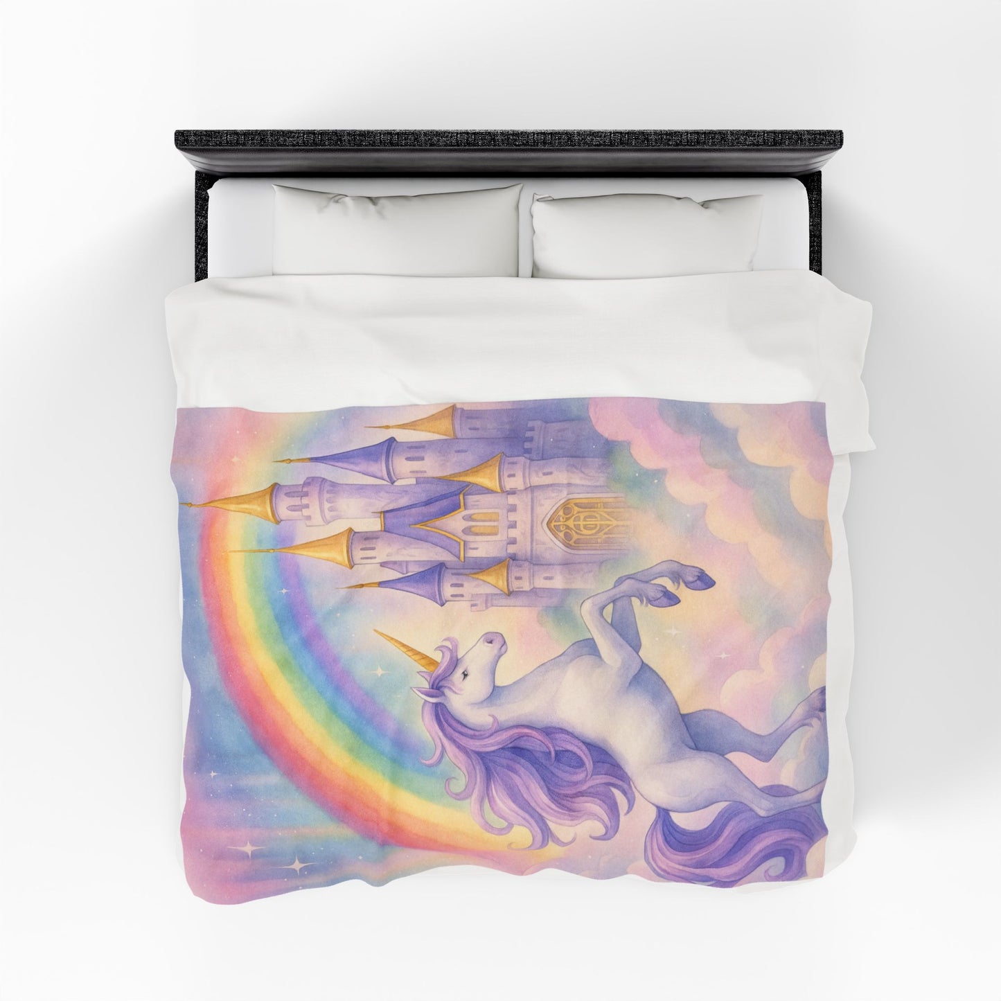 Unicorn Fantasy Plush Blanket, Cozy Kids Blanket, Dreamy Nursery Decor, Magical Gift for Birthdays, Rainbow Blanket for Girls