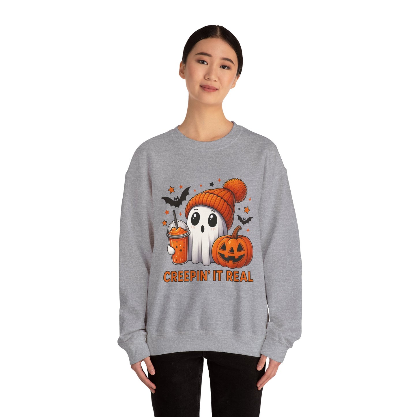 Creepin' It Real Ghost Halloween Sweatshirt