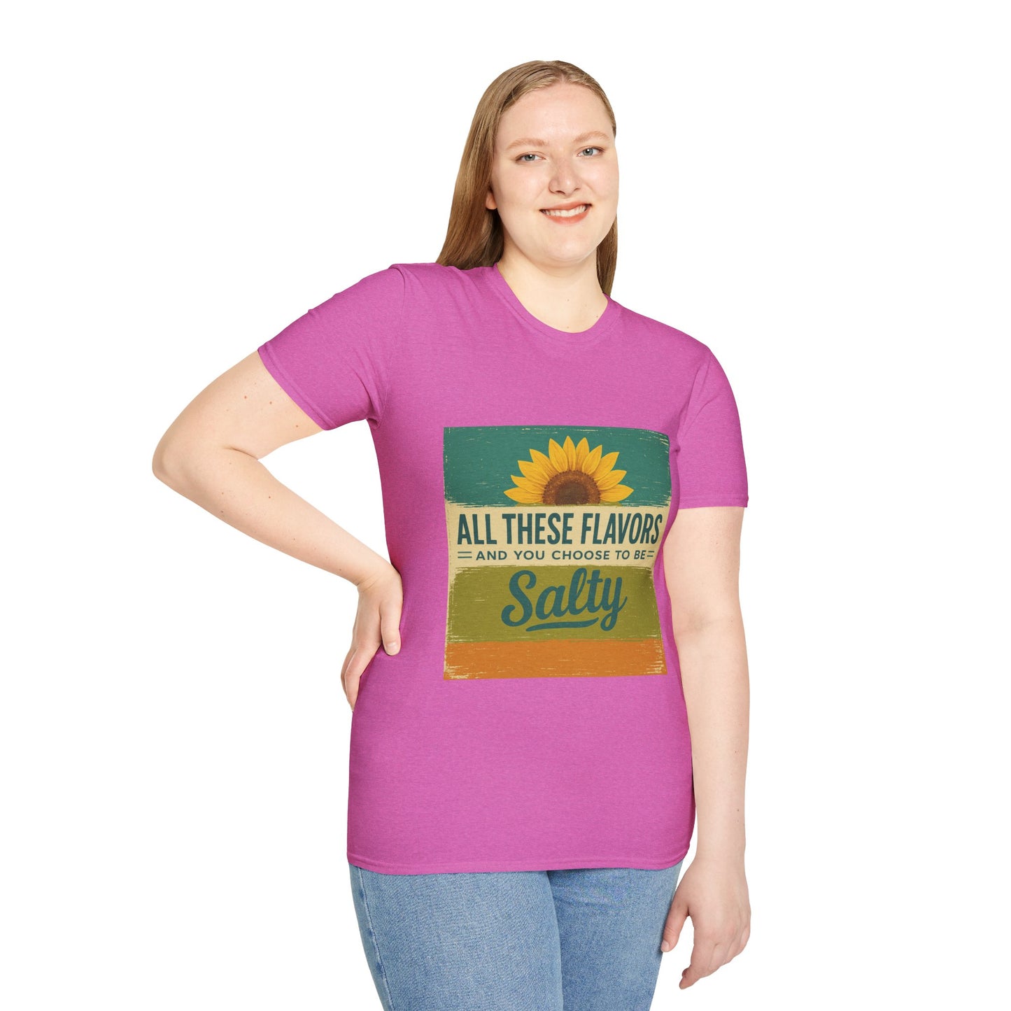 Sunflower Salty T-Shirt: Unisex Softstyle Tee for Sunshine Lovers, Casual Wear, Birthday Gift, Summer Vibes, Relaxed Style
