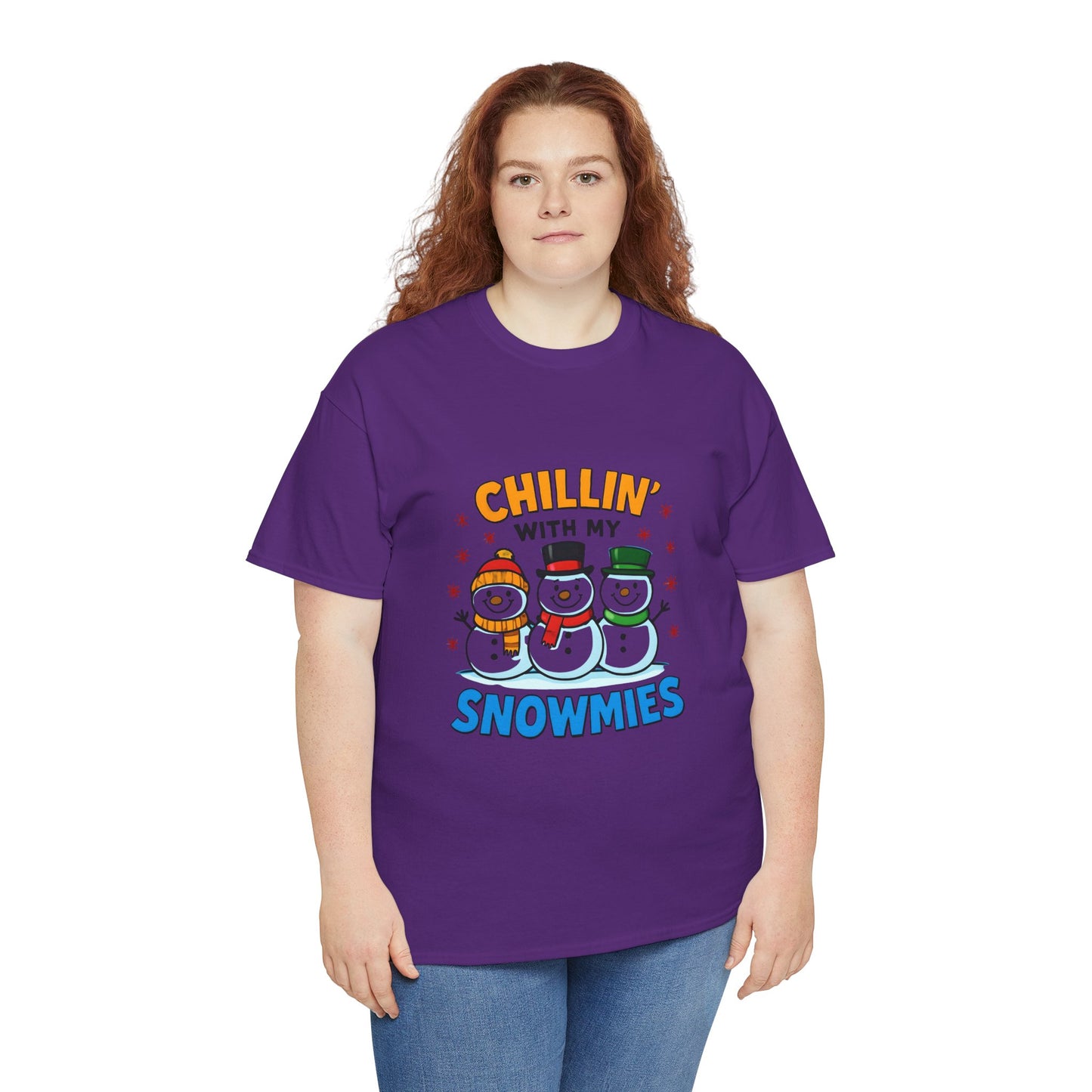 Relajándome con mis amigos de la nieve - Camiseta de concienciación sobre el cáncer
