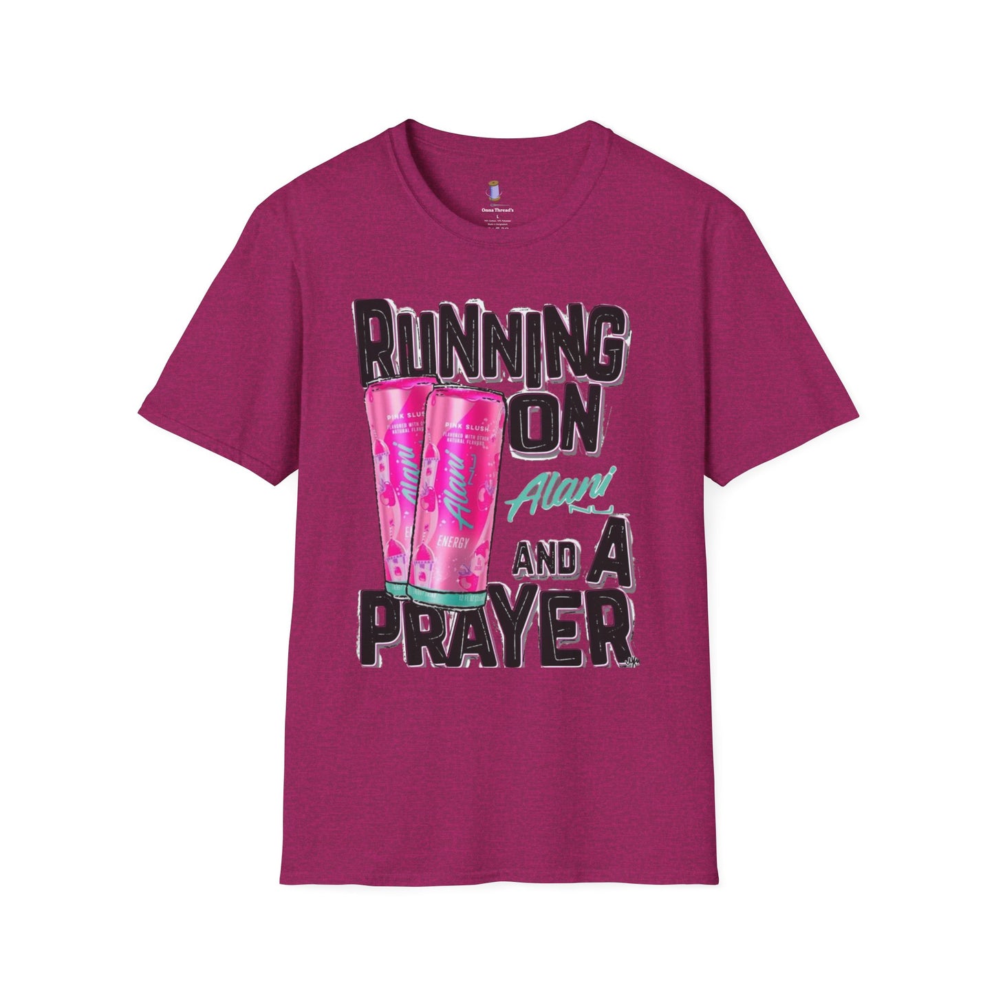 Running on a Prayer T-Shirt, Unisex Graphic Tee, Fun Casual Wear, Gift for Friends, Everyday Style, Faith-Inspired Apparel