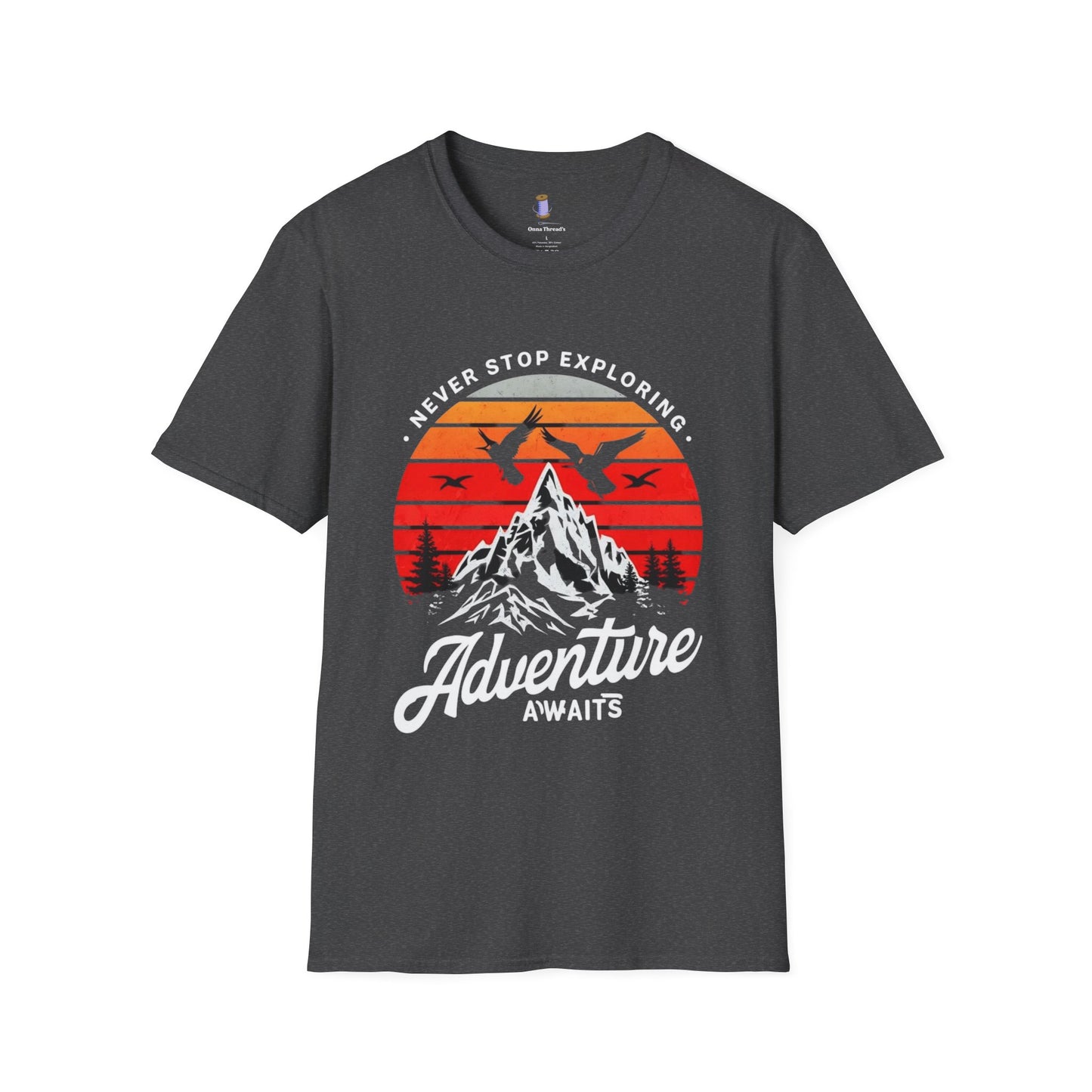 Adventure Awaits T-Shirt | Unisex Softstyle Tee | Perfect for Travel Lovers, Outdoor Adventures, Camping, Nature Gifts, Explore